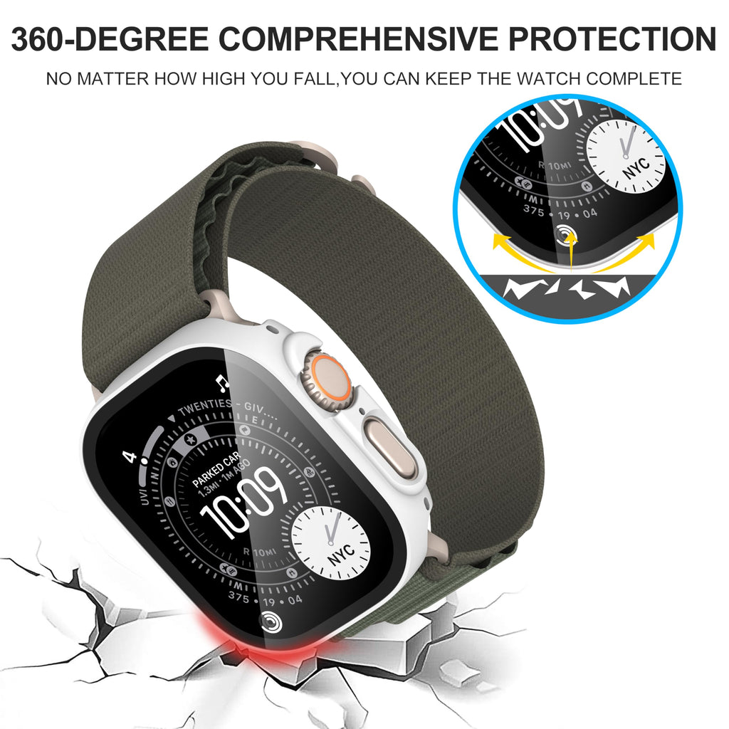 Diruite 2-Pack for Apple Watch Series 3/2/1 38mm Case, Ultra-Thin All-Around Tempered Glass Screen Protector Protection Cover for iWatch 38mm - Black