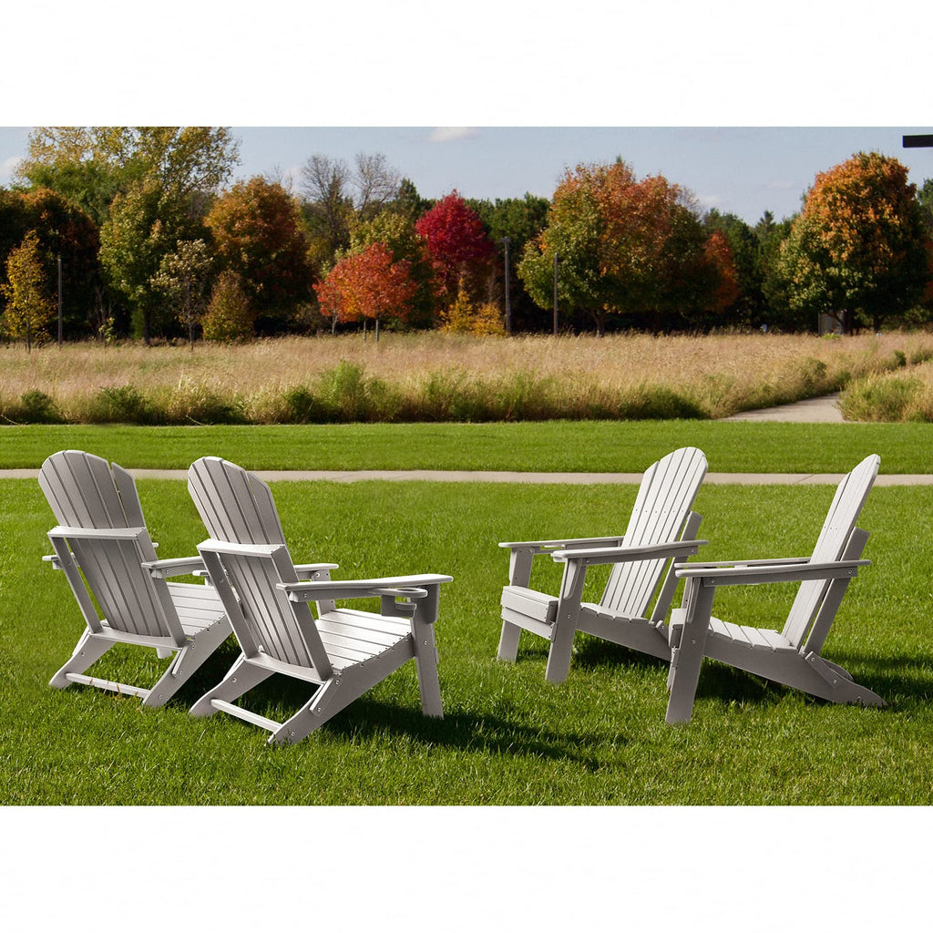 FUNBERRY Folding Adirondack Chair, Fire Pit Chairs with Cup Holder | HDPE All Weather, Quick-Folding, No Rot or Rust or Crack, UV Fade Shield, 400LBS Weight Capacity, Easy-Clean for Outside