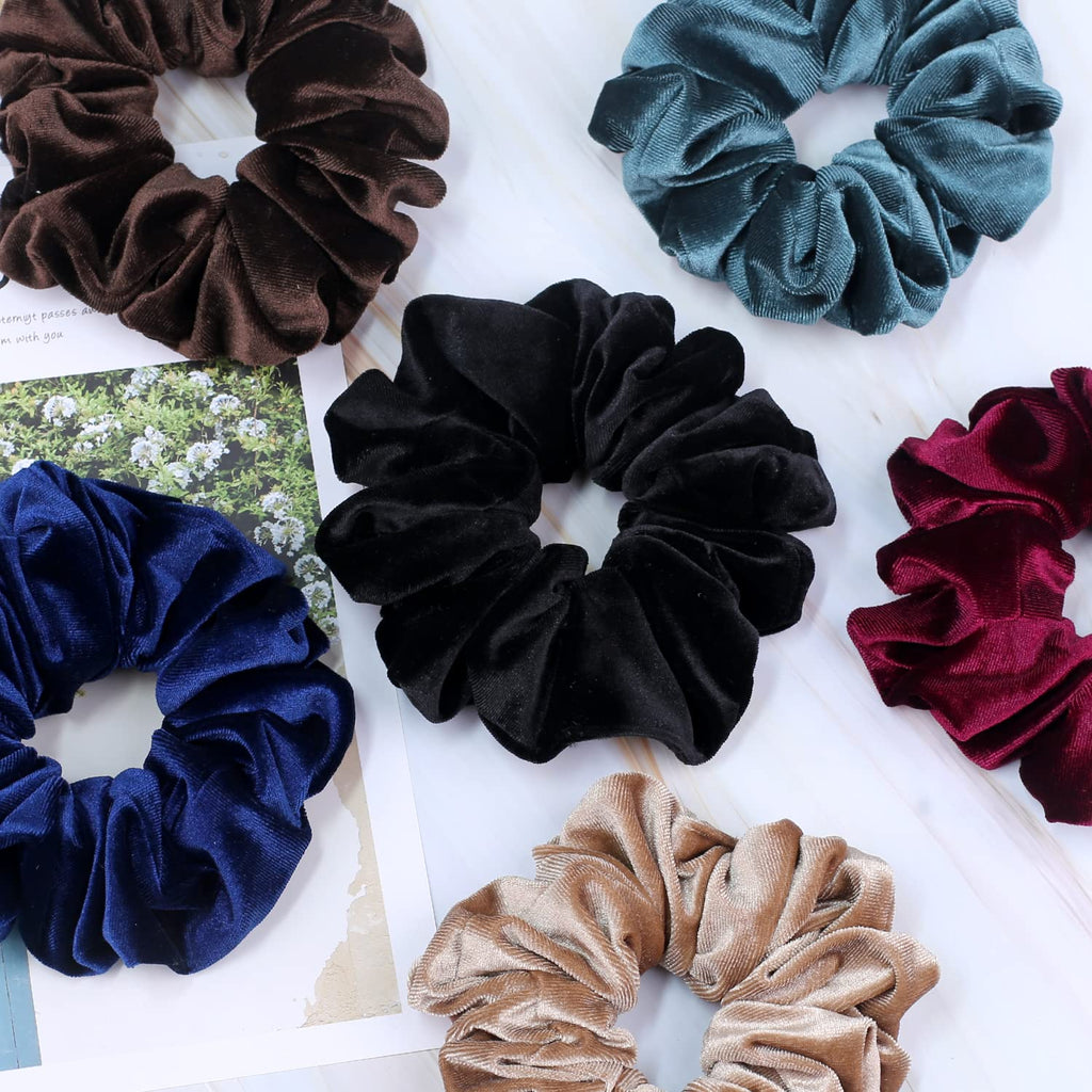 IVARYSS Extra Large Scrunchies for Women's Hair, Premium Satin Soft Jumbo Scrunchy, XL 6 inch Big Elastic Thick Band Hair Accessories, 4 Pack, Dots