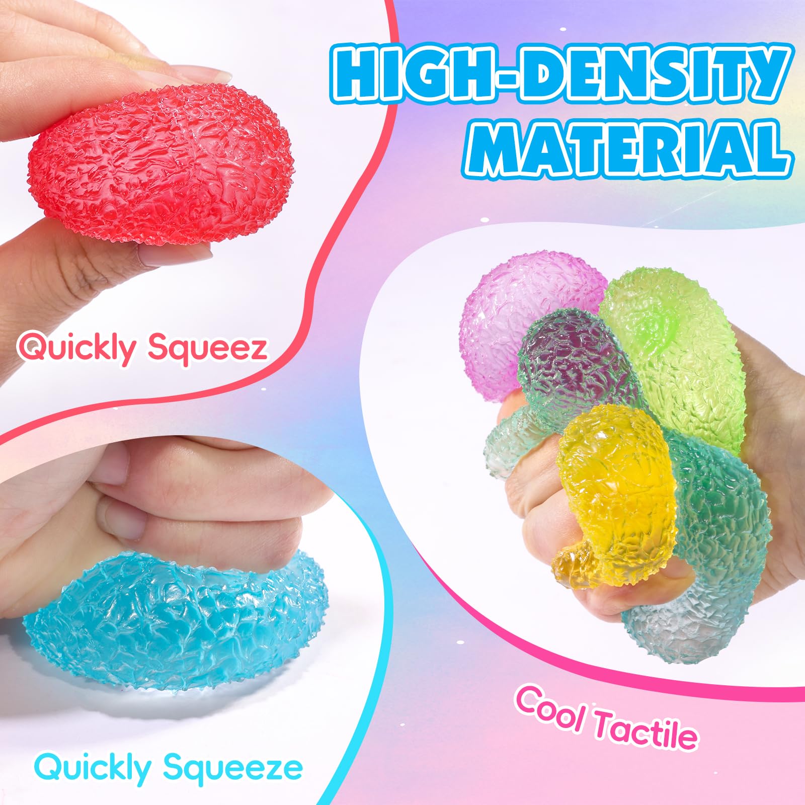 24 Pack Slow Rising Ice Cube Squishy Stress Balls，Stress Cube for Adults Kids , Bulk Taba Squish Fidget Toys, Square Squeeze Toy for Classroom Prizes, Mini Nice Cube Squishy for Party Favors