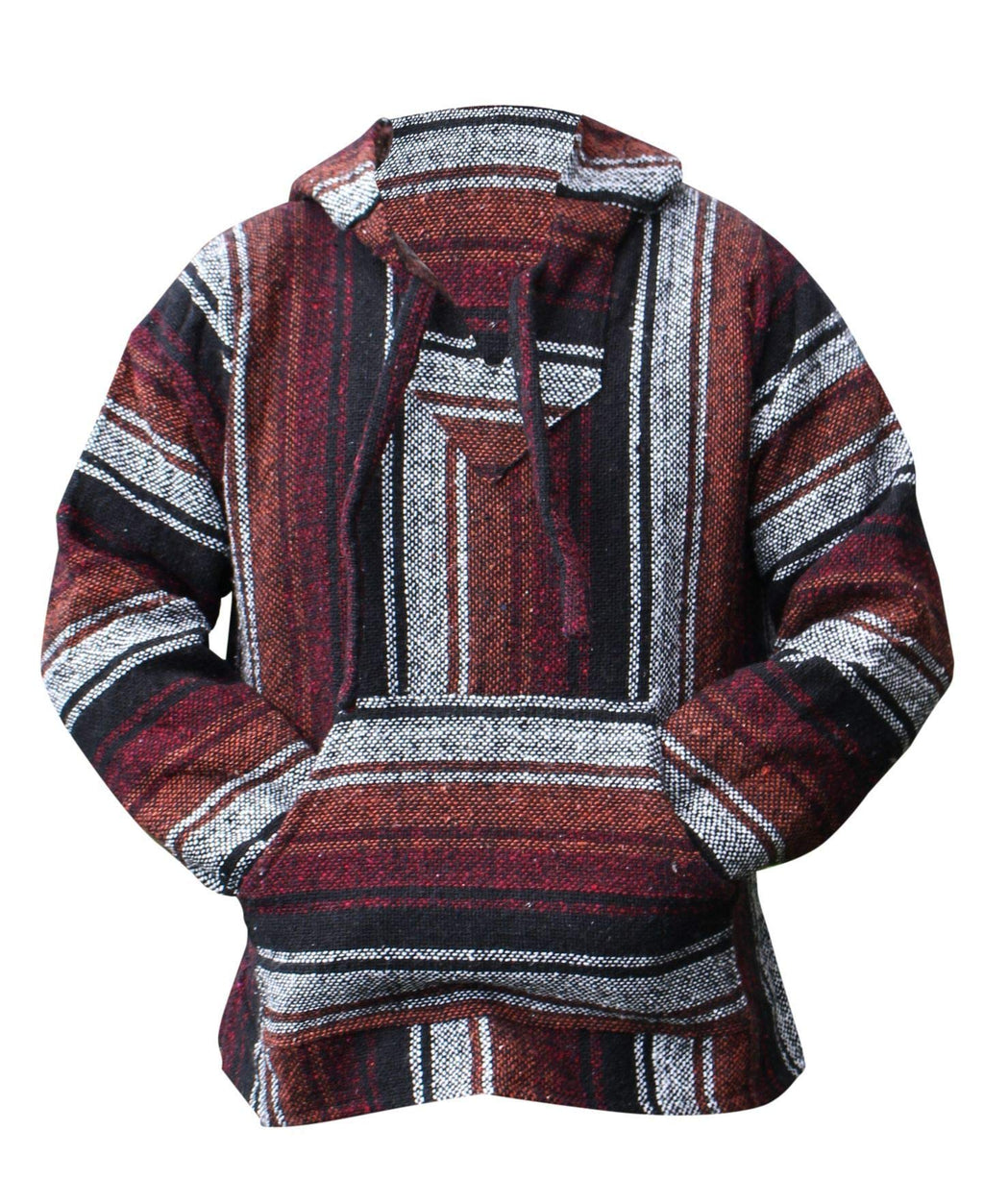 Del Mex Mexican Baja Hoodie Hippie Surf Poncho Sweater Sweatshirt Pullover Jerga