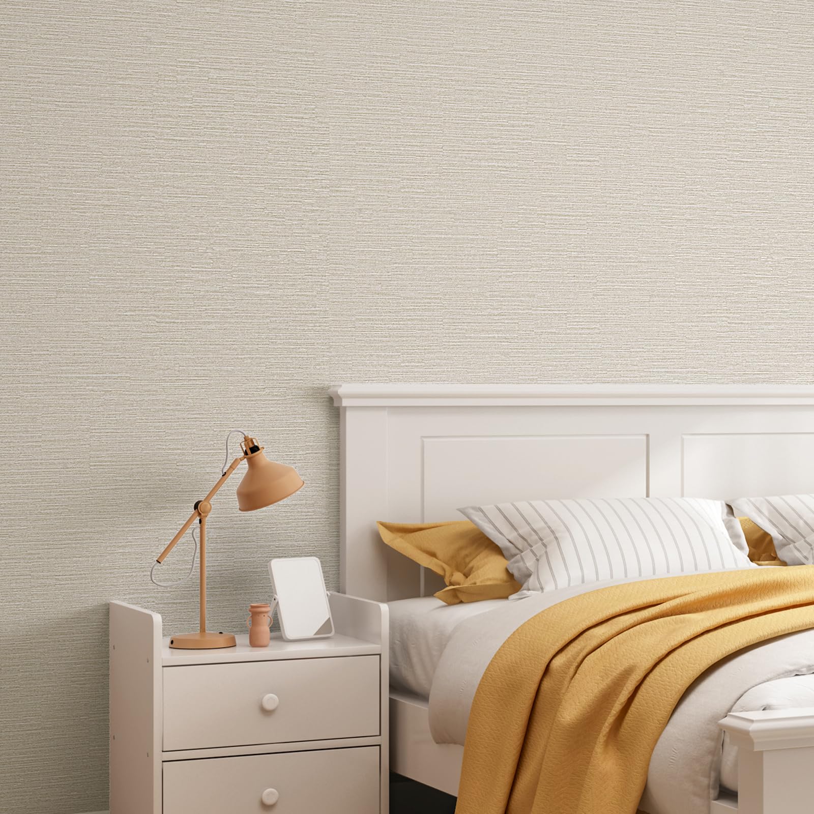 Grasscloth Peel and Stick Wallpaper 20.8"x394" Gray Thick Fabric Textured Linen Classic Faux Grassweave Neutral Removable Wallpaper Vinyl Film Roll for Home Use