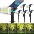 Solar Spot Lights Outdoor Waterproof IP65, 102 LEDs Solar Spotlights with Adjustable Light & Panel, [4 Modes/6 Pack] Landscape Flood Powered Lights for Outside Yard Garden Pathway(Warm White)