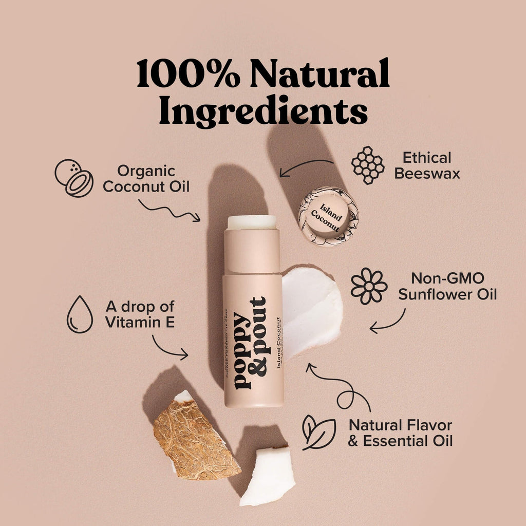 Poppy & Pout Blood Orange Mint Jumbo Lip Balm | All Natural Lip Balms & Moisturizers | Hydrates with Beeswax, Vitamin E, Organic Coconut Oil | Cruelty-Free | Lip Balm in Recyclable Cardboard Tube