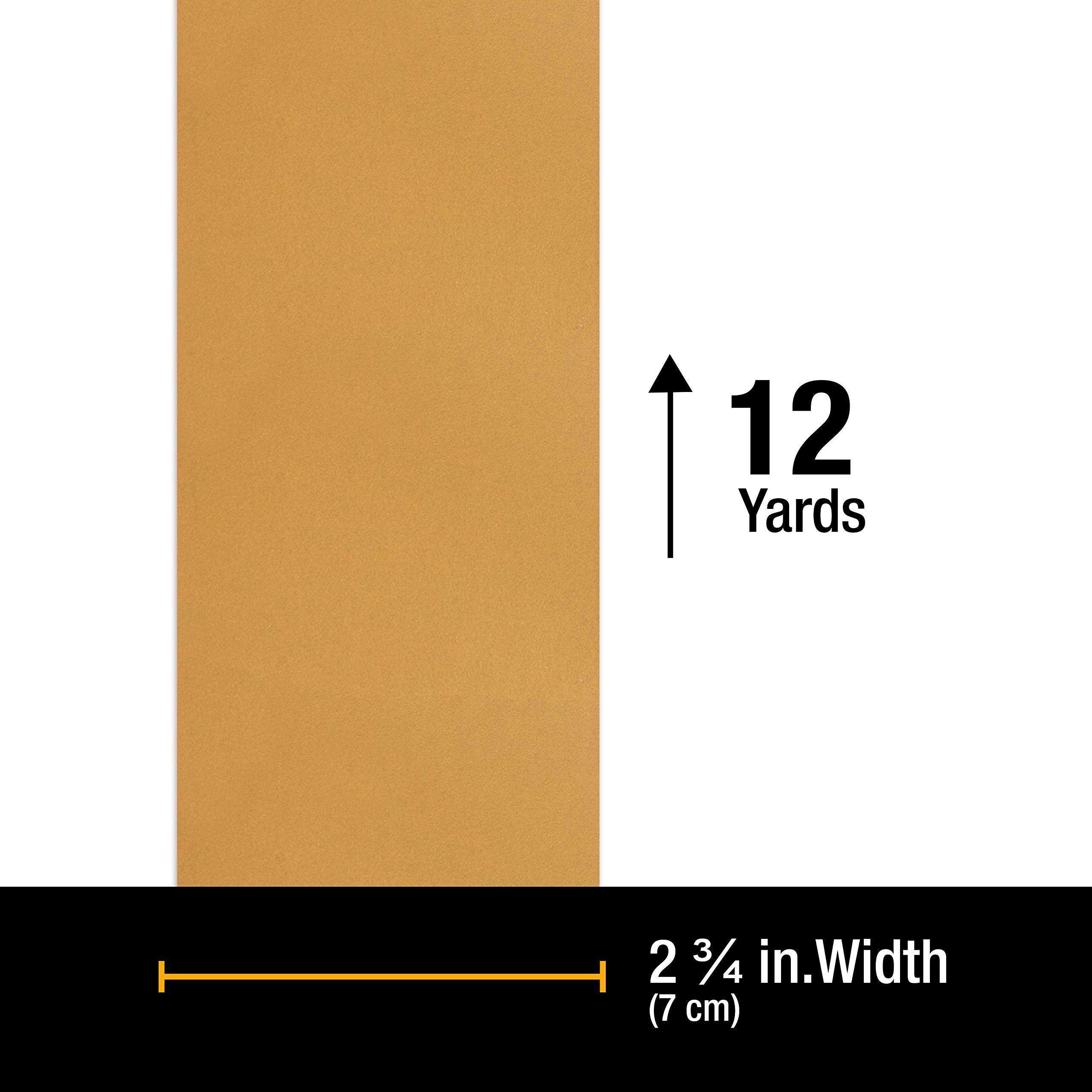 Dura-Gold Premium - 40 Grit Gold - Hook & Loop Backing Longboard Continuous Sandpaper Roll, 2-3/4" Wide, 12 Yards Long - For Automotive & Woodworking Air File Long Board Sanders, Hand Sanding Blocks