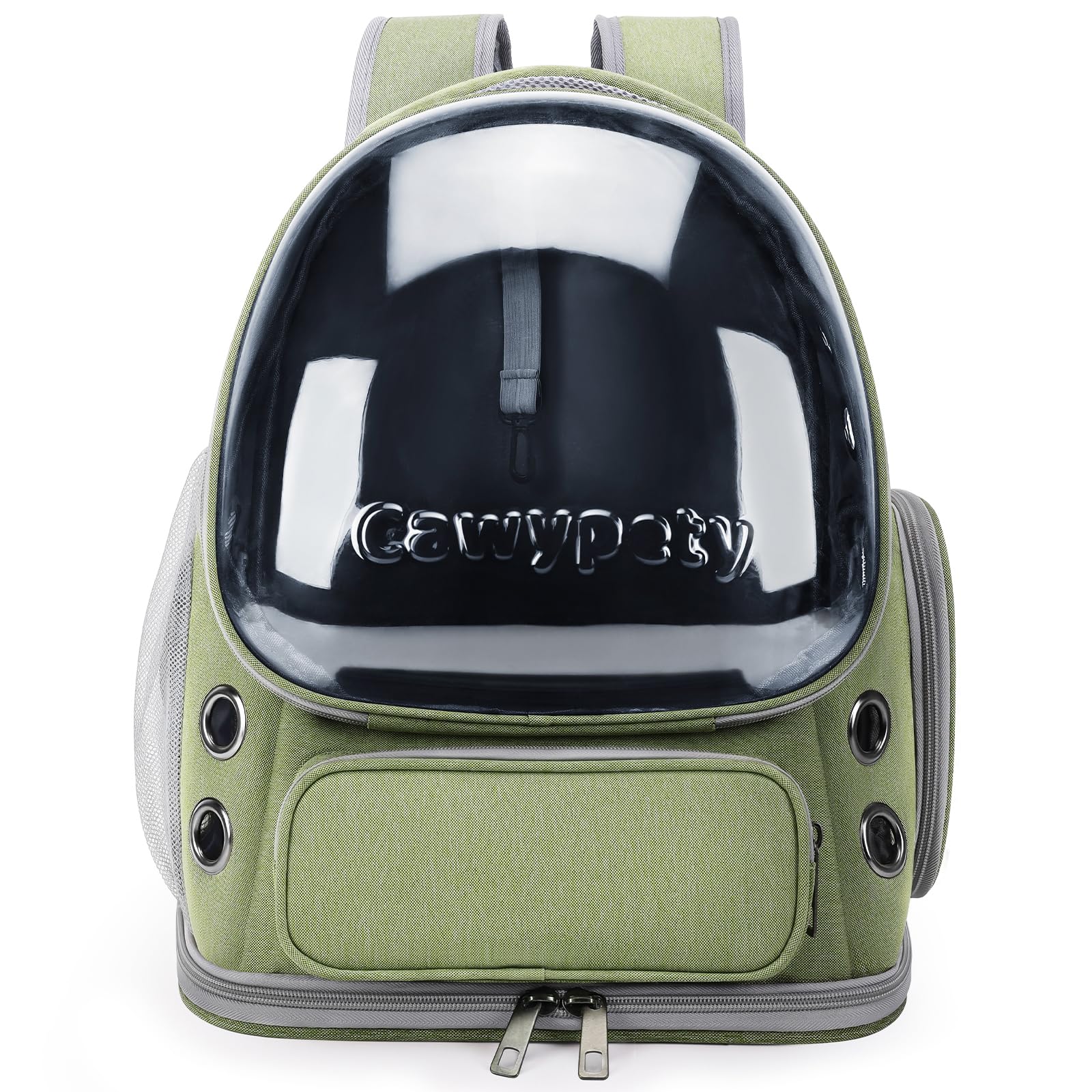Cawypety Cat Backpack Carrier, Breathable Cat Carrier Large Space Bubble Pet Backpack for Kitty Small Dog up to 12lbs, Transparent & Foldable Pet Carrier for Travel Hiking (Black