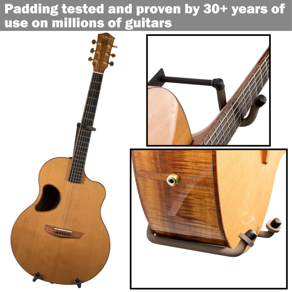String Swing Guitar Holder Low-Profile Wide-Body for Horizontal Flat Wall Mount - 1 Piece Unit CC151-LPW-FW