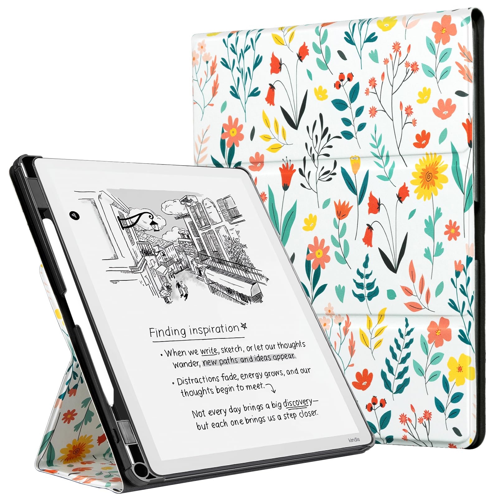 CoBak Stand Case for Kindle Scribe - Premium Folio Leather Cover with Pen Holder, Auto Sleep/Wake - Compatible with 10.2 Inch Kindle Scribe (2022/2024 Release)