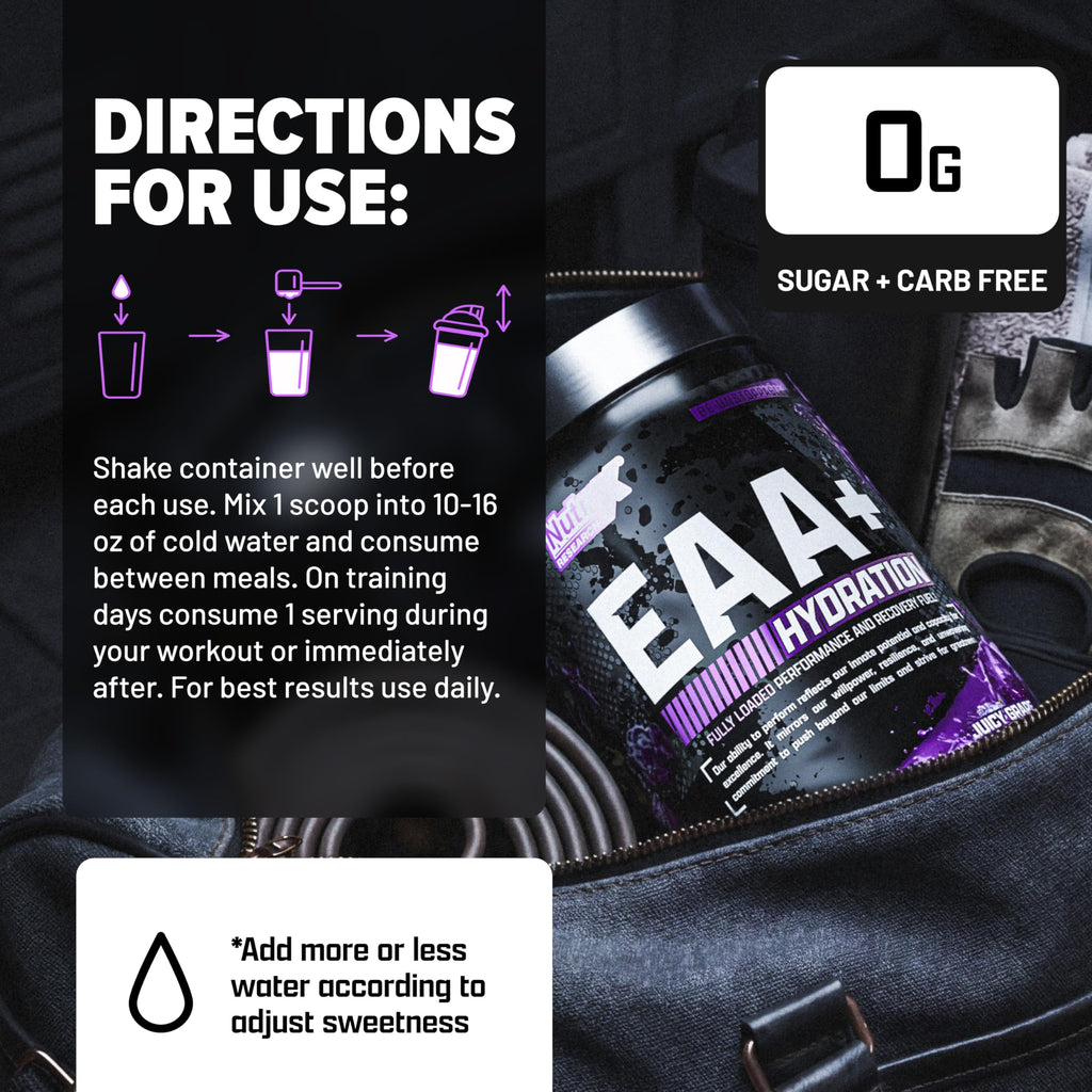 Nutrex Research EAA Hydration | EAAs + BCAAs Powder | Muscle Recovery, Strength, Muscle Building, Endurance | 8G Essential Amino Acids + Electrolytes | Apple Pear 30 Servings