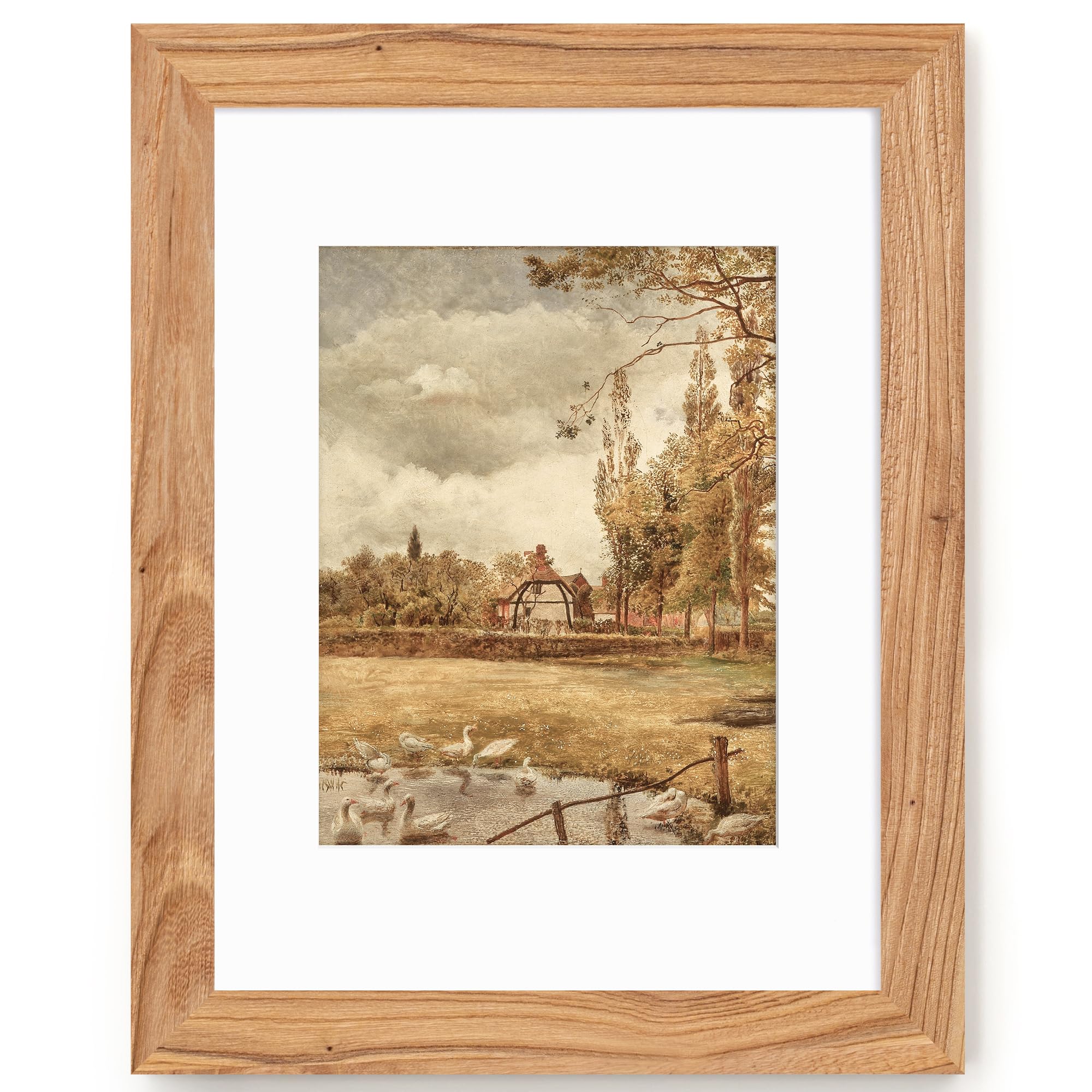 Fun Memories 5x7 Picture Frame with Mat for 4x6 Photo, Solid Elm Wood & Tempered Glass, Rustic Wall & Tabletop Display Frame, Grey, 1 Pack