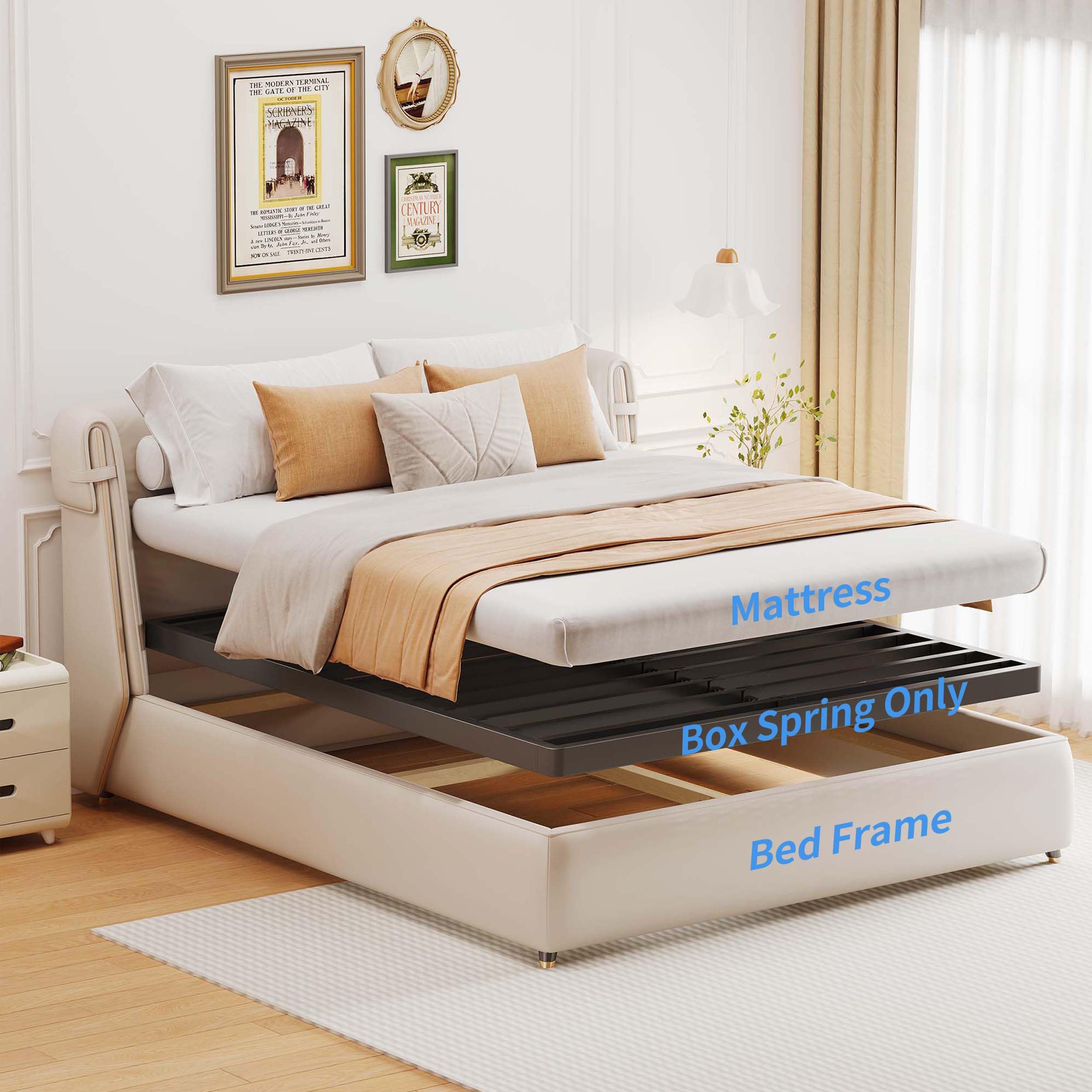 ROIL 10 Inch Twin Box Spring, Heavy Duty Metal Box Spring Mattress Foundation with Fabric Cover, 3500lbs Max Weight Capacity, Easy Assembly, Noise Free, Non-Slip