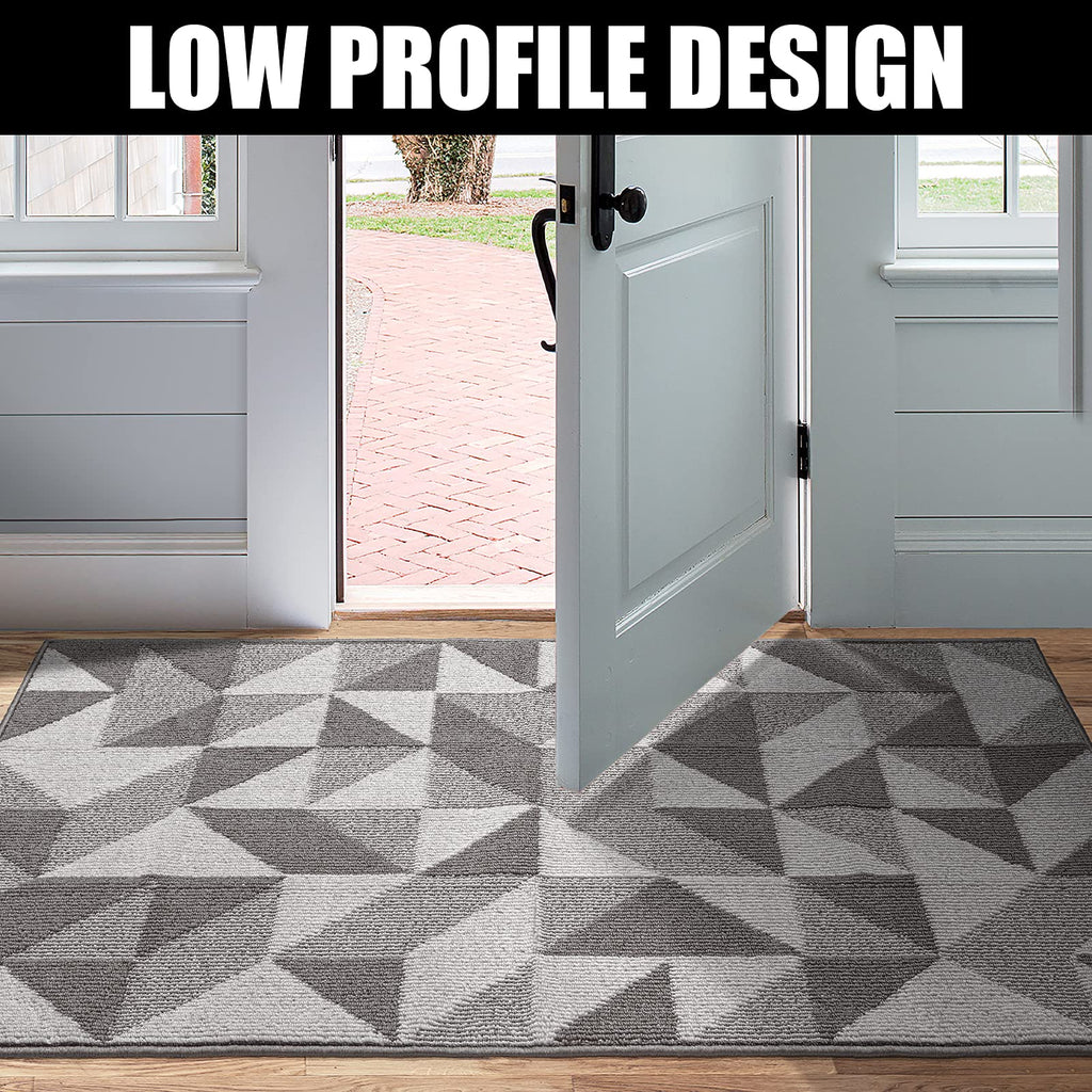 Indoor Doormat 24"x 36", Absorbent Front Back Door Mat Floor Mats, Rubber Backing Non Slip Door Mats Inside Mud Dirt Trapper Entrance Door Rug Carpet, Machine Washable Low Profile-Brown Time Cloister