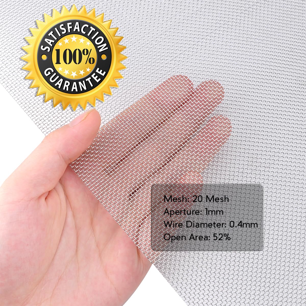 Valchoose Soft 304 Stainless Steel Mesh, 8 Pack Bendable Woven 8.3"X11.8"(213X302mm), 20 Mesh Non-Rusting, Wire Mesh Easy to Work, Non-Corrosive for DIY, Vent, Cage, Garden, Window (Plain Weave)