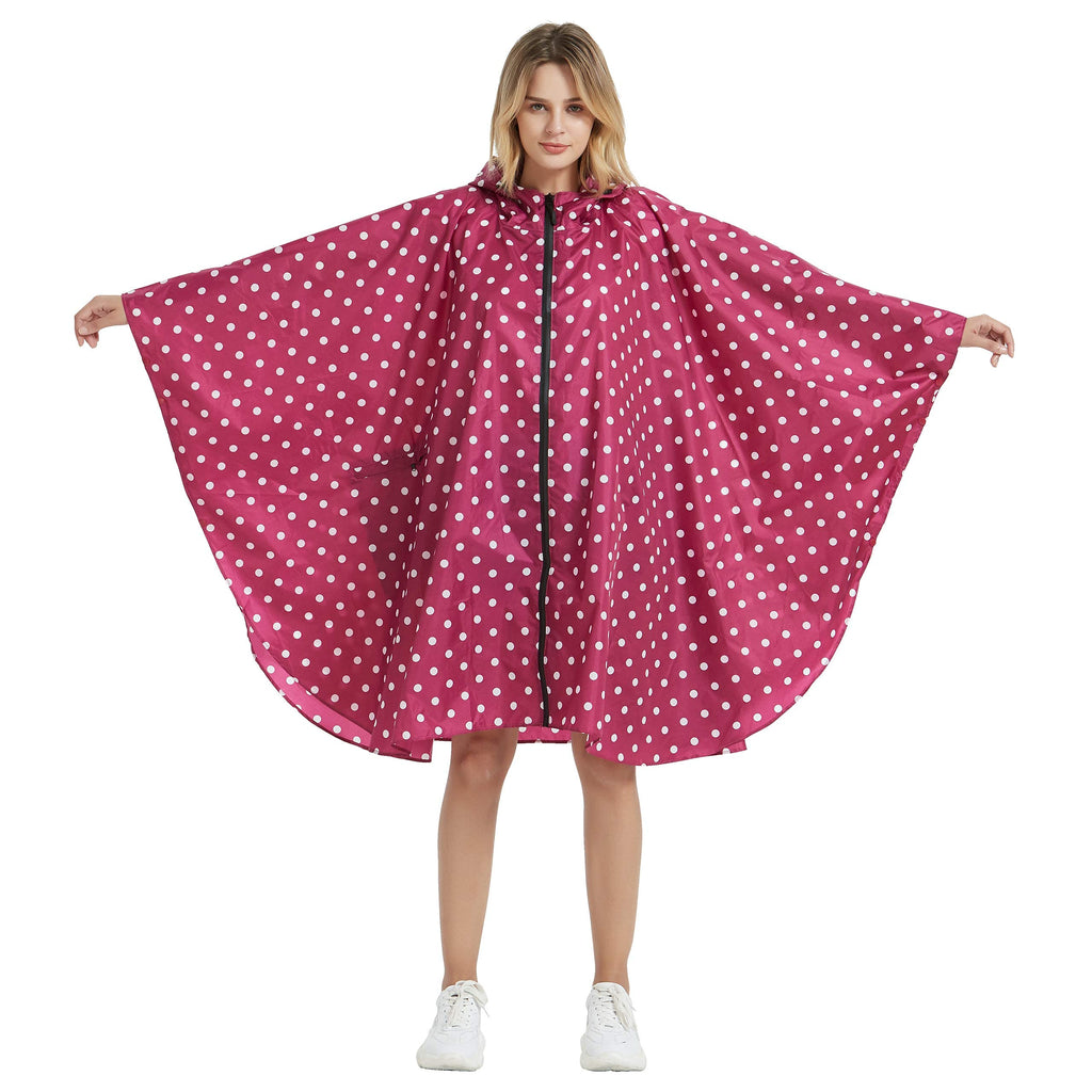 Rain Poncho Jacket Coat Hooded Zipper Style for Women/Men/Adult with Pocket