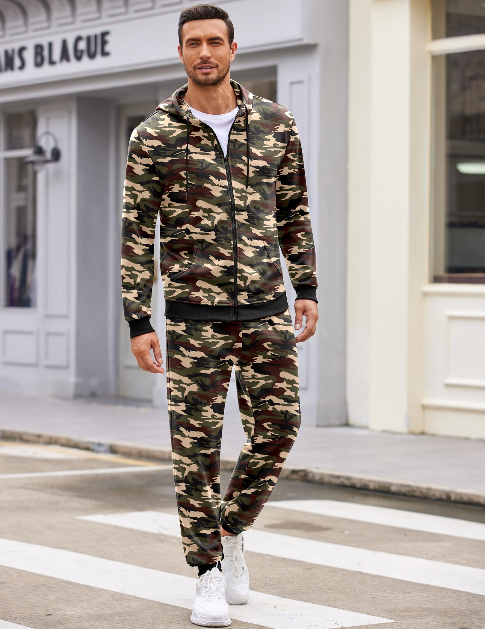 COOFANDY Sweatsuits for Men 2 Piece tracksuit Sets Full Zip Hoodie Sweatpants for Men Casual Sports Jogging Suits S-4XL