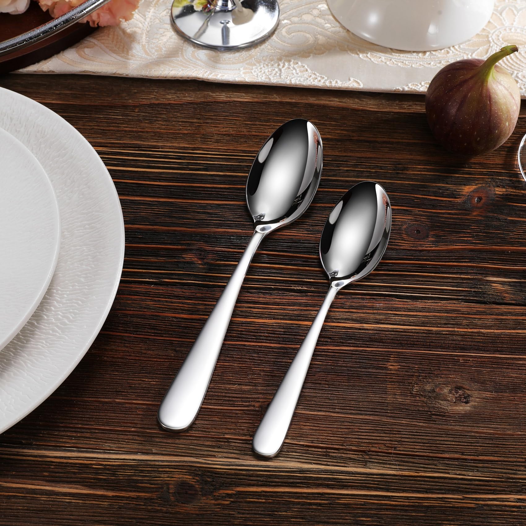 KEAWELL Premium Louise Spoons Set, Set of 4, 18/10 Stainless Steel, Exceptional mirror finish, Dishwasher Safe (5.6" Small Spoon)