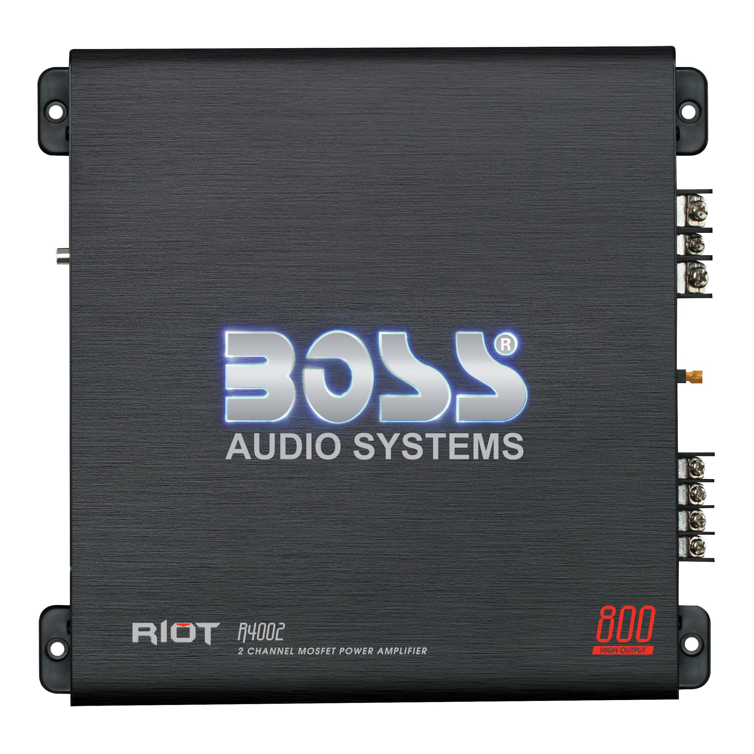 BOSS Audio Systems R1004 Riot Series 4 Channel Class A/B Car Amplifier - 400 High Output, IC (Integrated Circuit), Hook Up to Subwoofer for Bass
