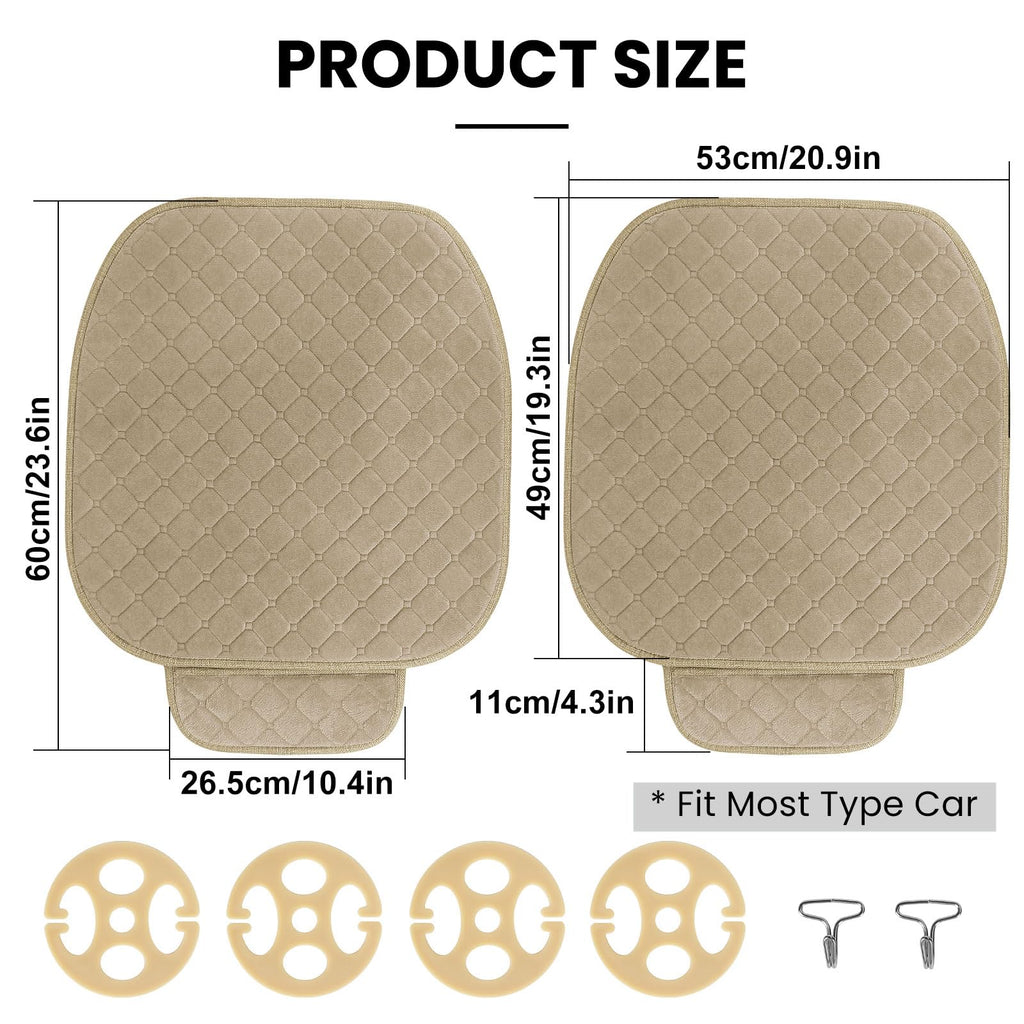 surpassme Comfortable Car Seat Covers Universal Front Seat Covers for Car Accessories, Padded Car Interior Covers for Automotive, SUV, Truck, and Van(Black)