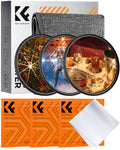 K&F CONCEPT 49mm Star Filters Kit (3pcs) 4 Points 6 Points 8 Points Cross Screen Starburst Filters Set -18 Layer Coating Ultra Slim Optical Glass Camera Lens Filter with 3 Cleaning Cloth