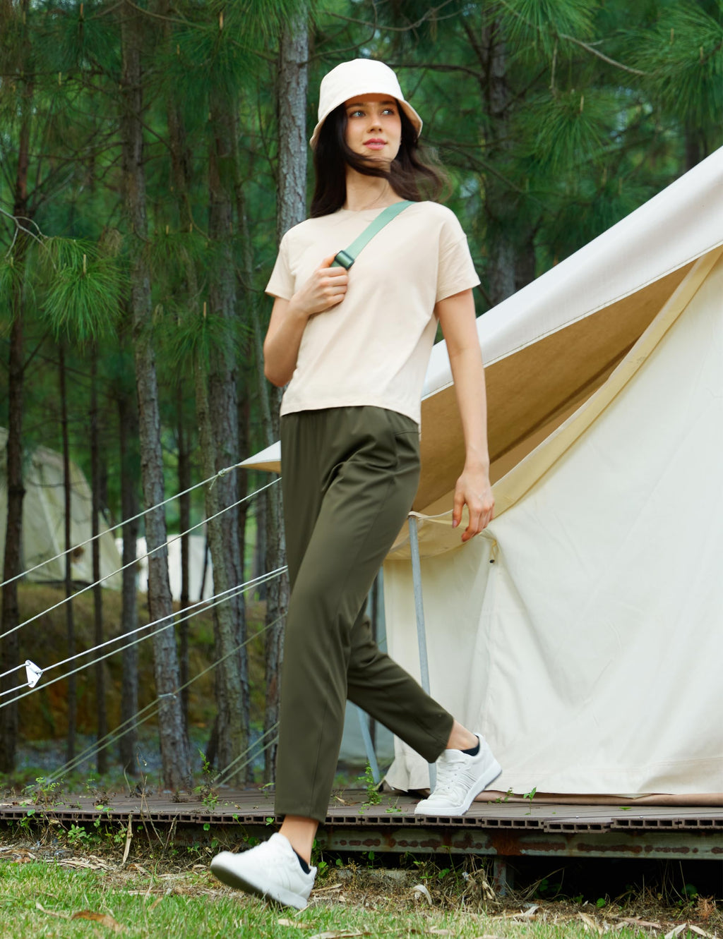 CRZ YOGA 4-Way Stretch Ankle Golf Pants for Women 27" - Casual Dress Work 7/8 Sweatpants with Pockets