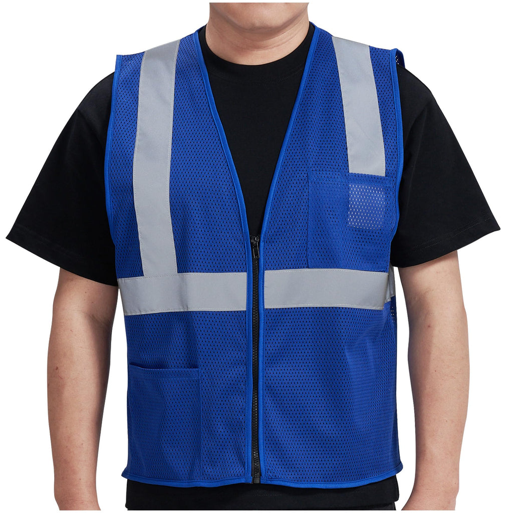 AYKRM 2 Pocket Mesh High Visibility Reflective Safety Vest for men & Women ANSI/ISEA 107 Standards