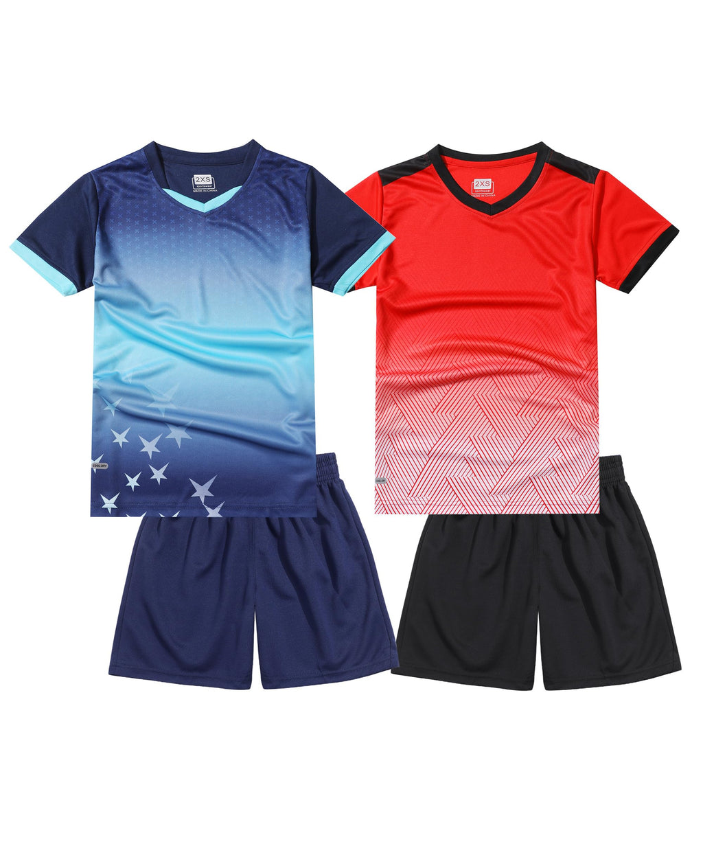 M2C Boys 2-Pack Jersey Soccer Knit Set Sport Team Uniform Shirt and Shorts