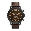 Fossil Men's Nate Quartz Watch, Oversized Stainless Steel Chronograph Watch for Men