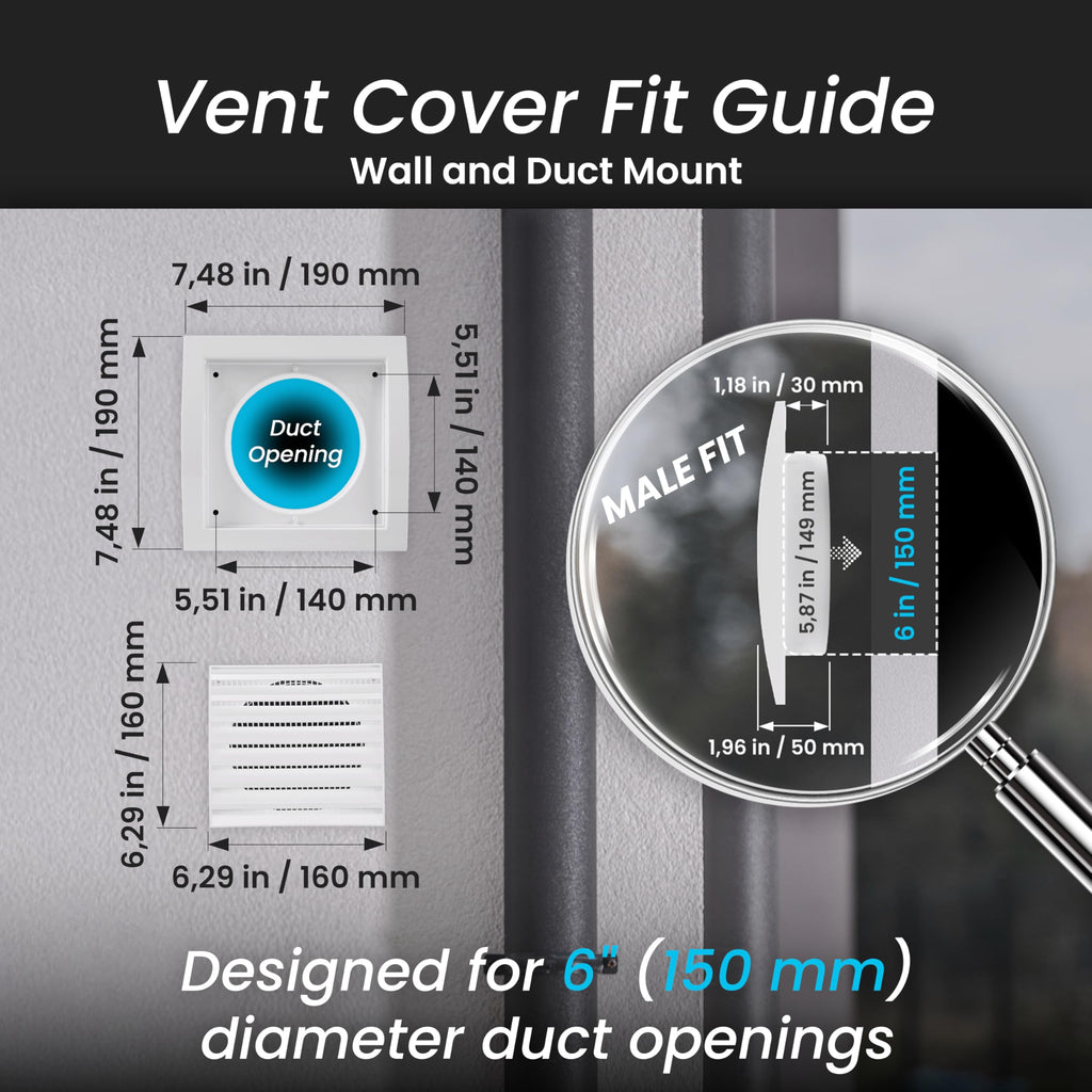 Repa Market 4 Inch Anthracite Dryer Vent Hood/Duct Cover for Walls or Ceiling/ABS Plastic Louvered Air Grille with Built-In Mesh Screen/Exhaust and Dryer Vent Covers for Indoor & Outdoor Use