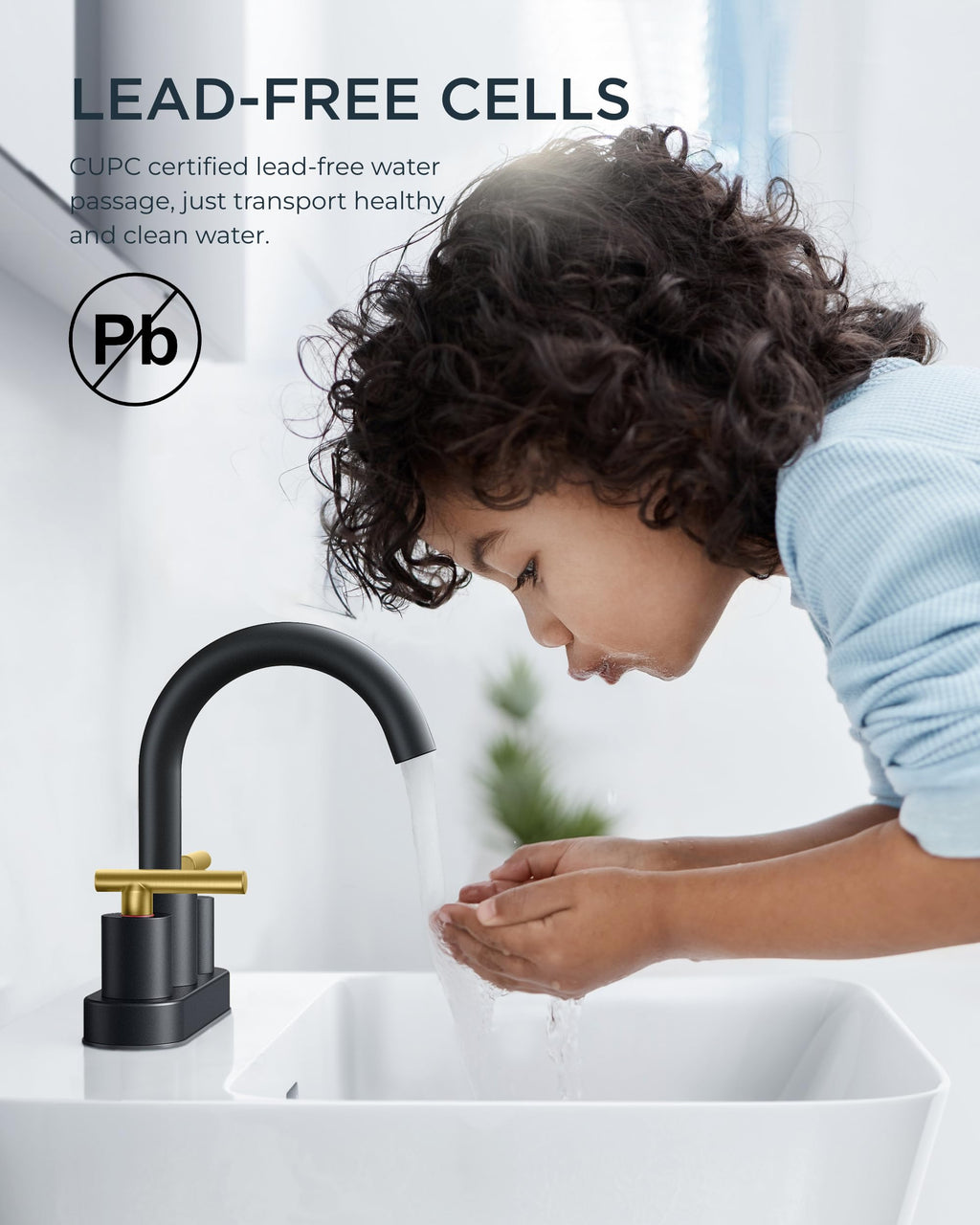 FORIOUS 4" Brushed Gold Bathroom Faucet Centerset 4 Inch, 2 Handle 2 Hole Gold Faucets for Bathroom Vanity wtih Metal Pop Up Dain, CUPC Supply Hose, High Arc Swivel Spout