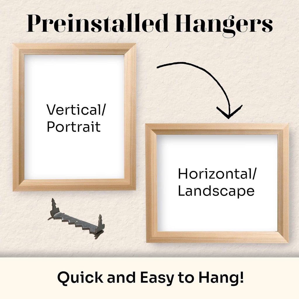 Barnwood Gray A1 Picture Frame .75" Inch Wide - Handmade American Solid Wood Picture Frames with Preinstalled Hangers and UV Blocking Plexiglass Frames