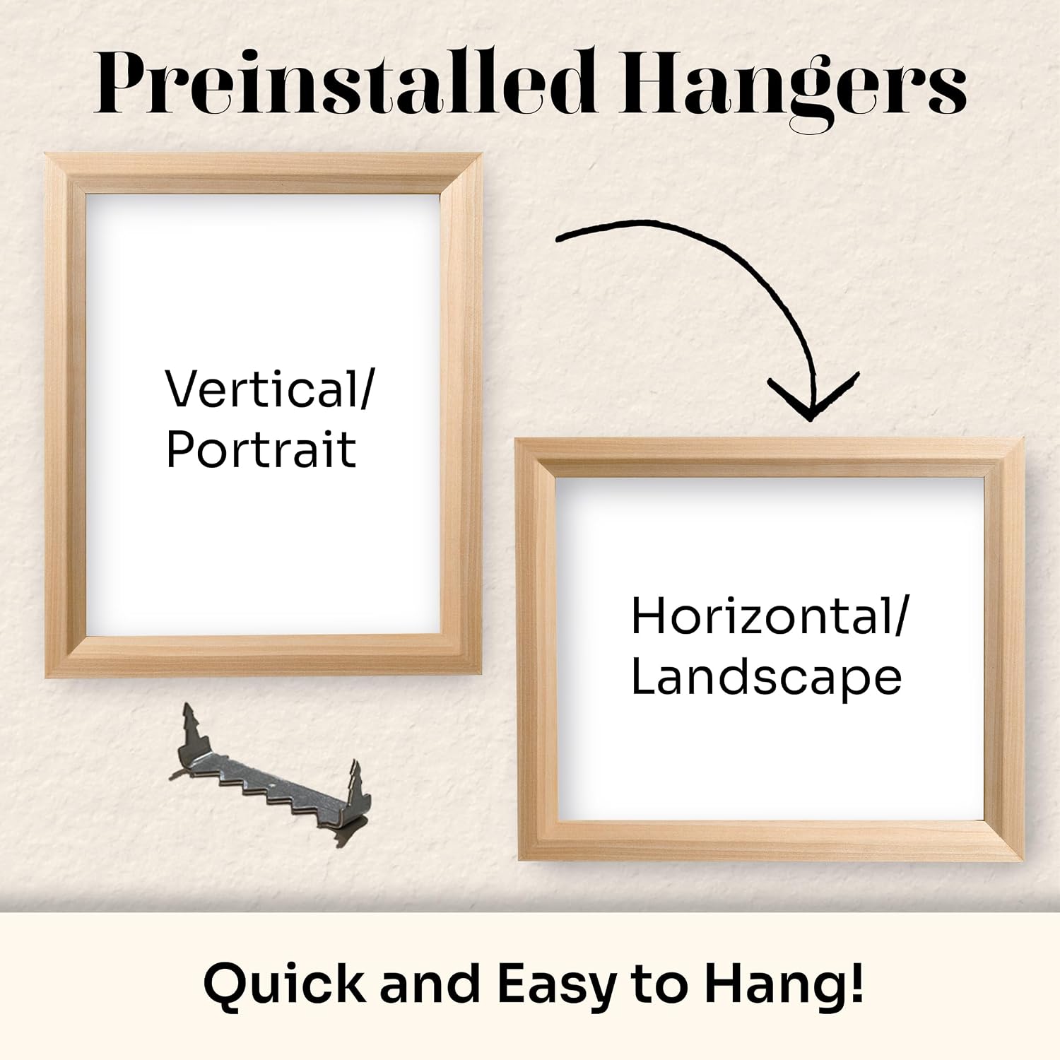 Barnwood Gray A1 Picture Frame .75" Inch Wide - Handmade American Solid Wood Picture Frames with Preinstalled Hangers and UV Blocking Plexiglass Frames