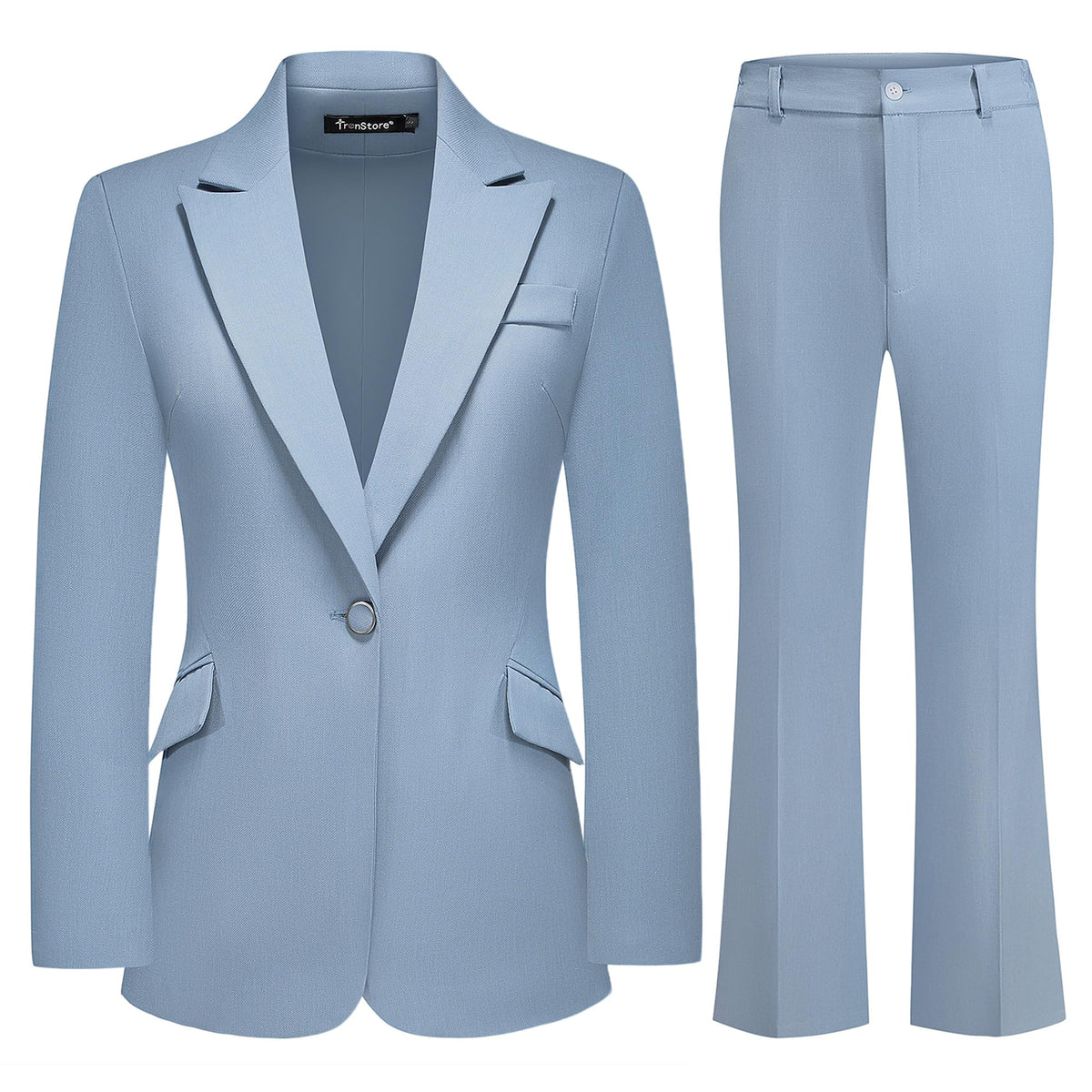 Women's Suit 2 Piece Set Pinstripe Blazer and Bootcut Dressy Pants Set for Work Office Business Outfits
