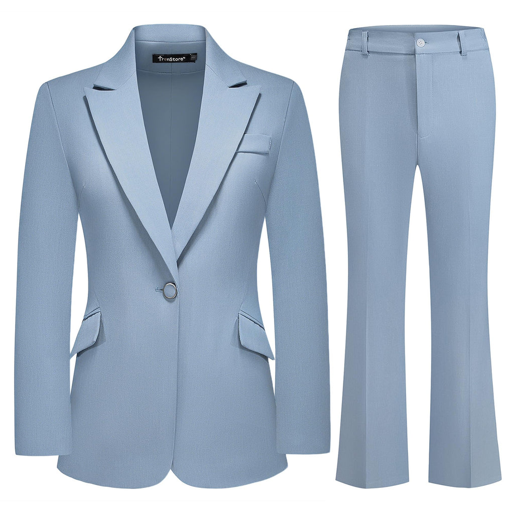 Women's Suit 2 Piece Set Pinstripe Blazer and Bootcut Dressy Pants Set for Work Office Business Outfits