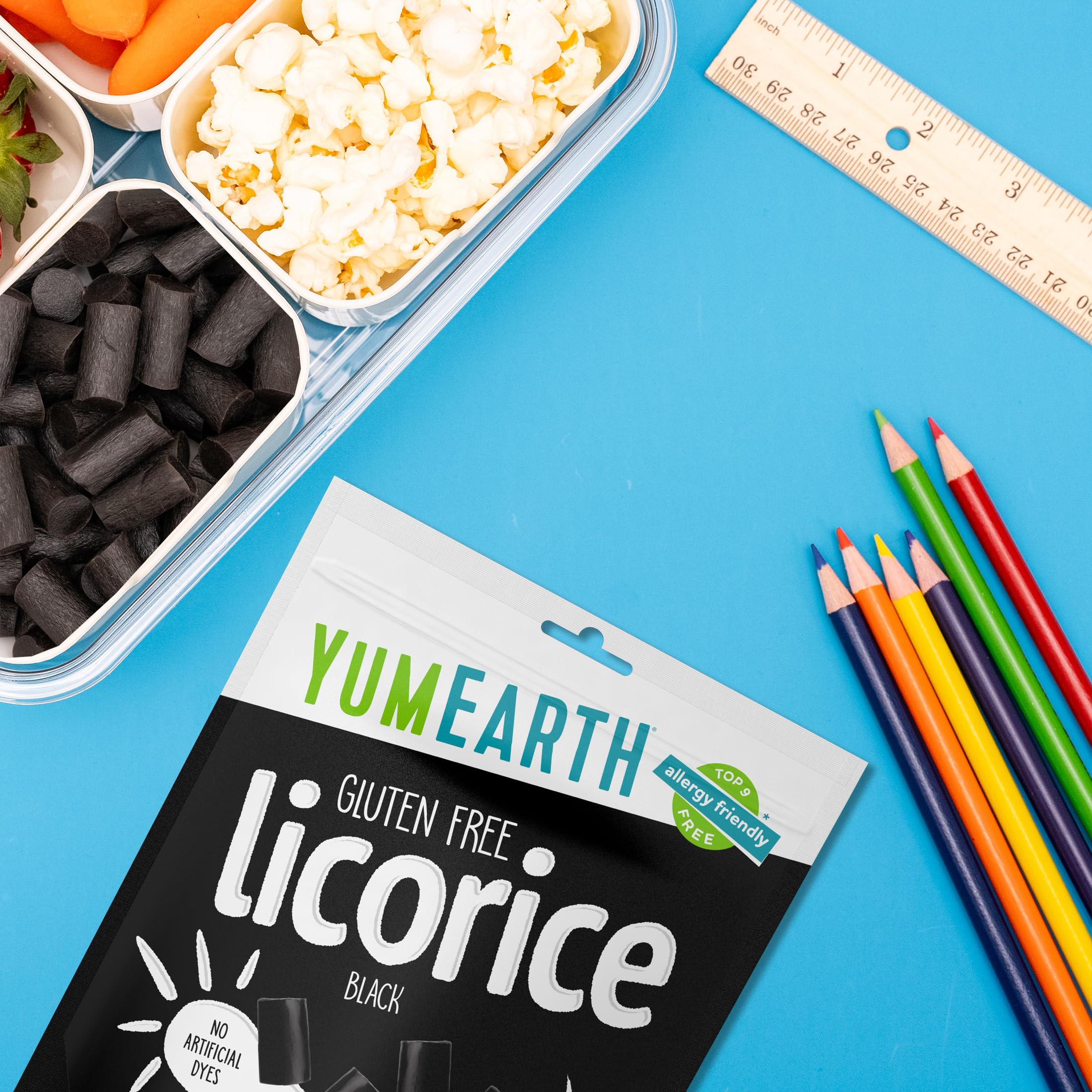 YumEarth Organic Gluten Free Licorice Snack Packs - Allergy Friendly, Gluten Free, Non-GMO, Vegan, No Artificial Dyes - 5 Ounce (Pack of 6) (Black)