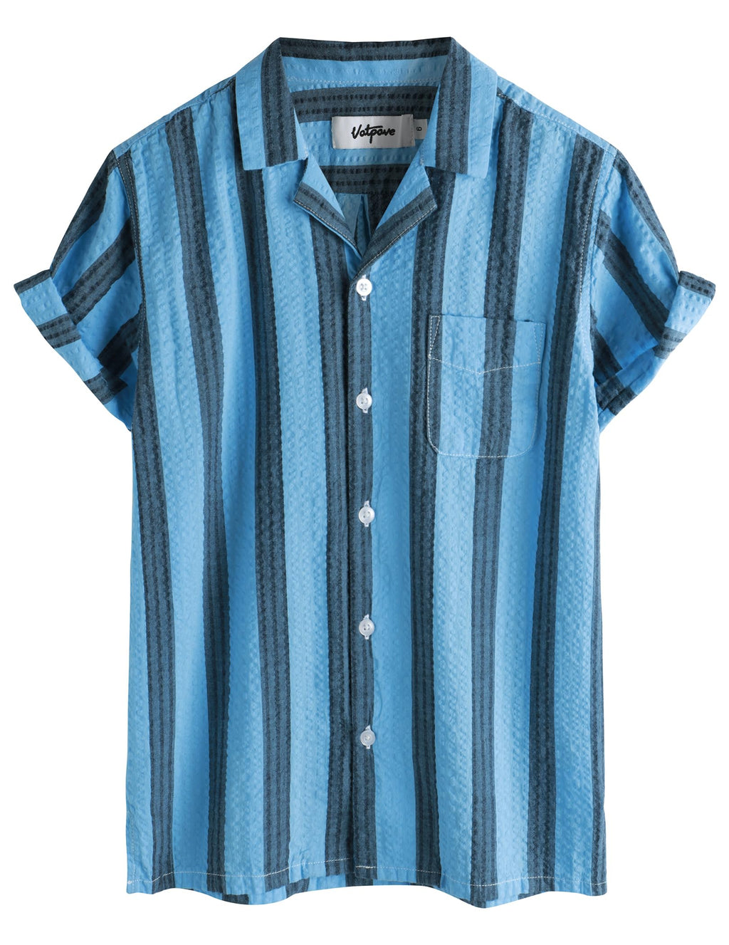 VATPAVE Boys Button Down Shirt Short Sleeve Casual Hawaiian Shirt Cuban Collar Summer Beach Shirts with Pocket