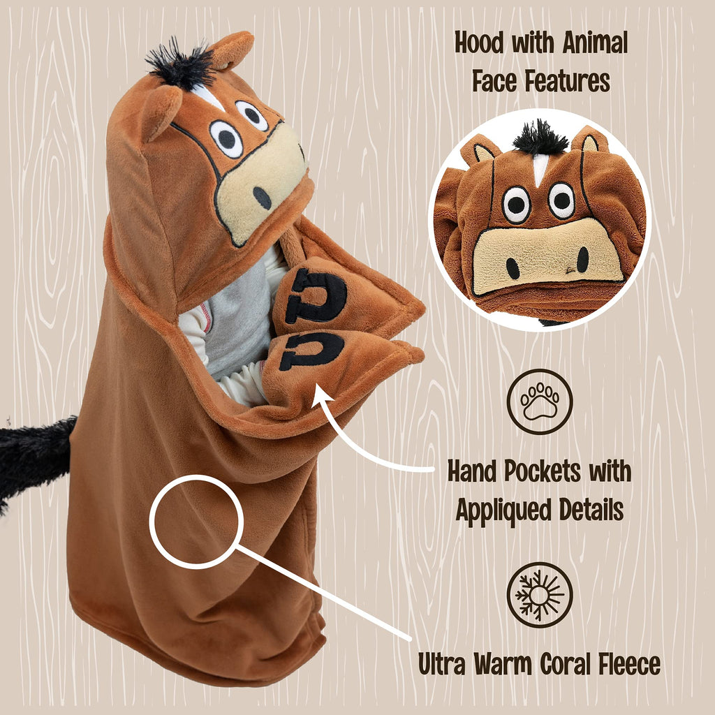 Lazy One Wearable Hooded Blanket for Kids, Animal Hooded Blanket (Bigfoot)
