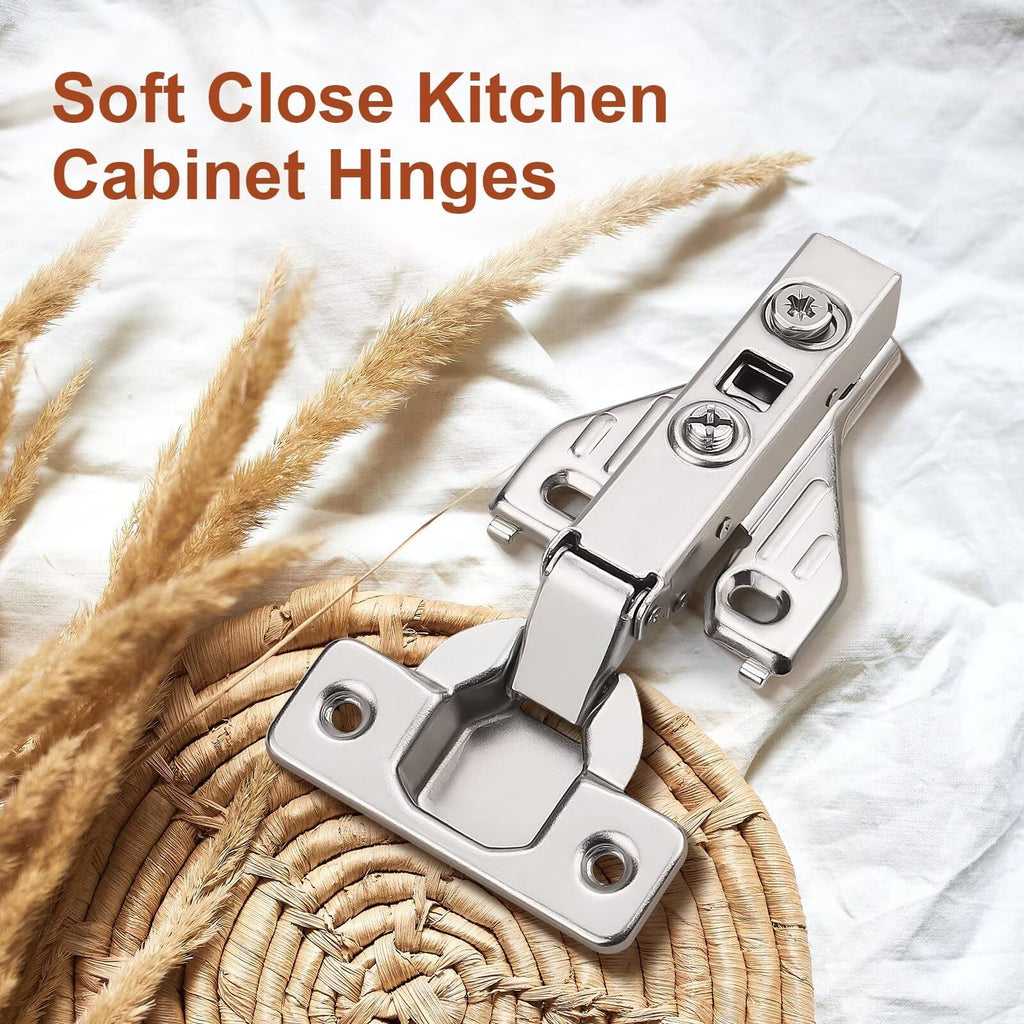 1 Pairs （2 Pack） Soft Close Kitchen Cabinet Door Hinges fit for Face Frame Cabinet,105 Degree Opening Angel Self Closing with Mounting Screws by Probrico
