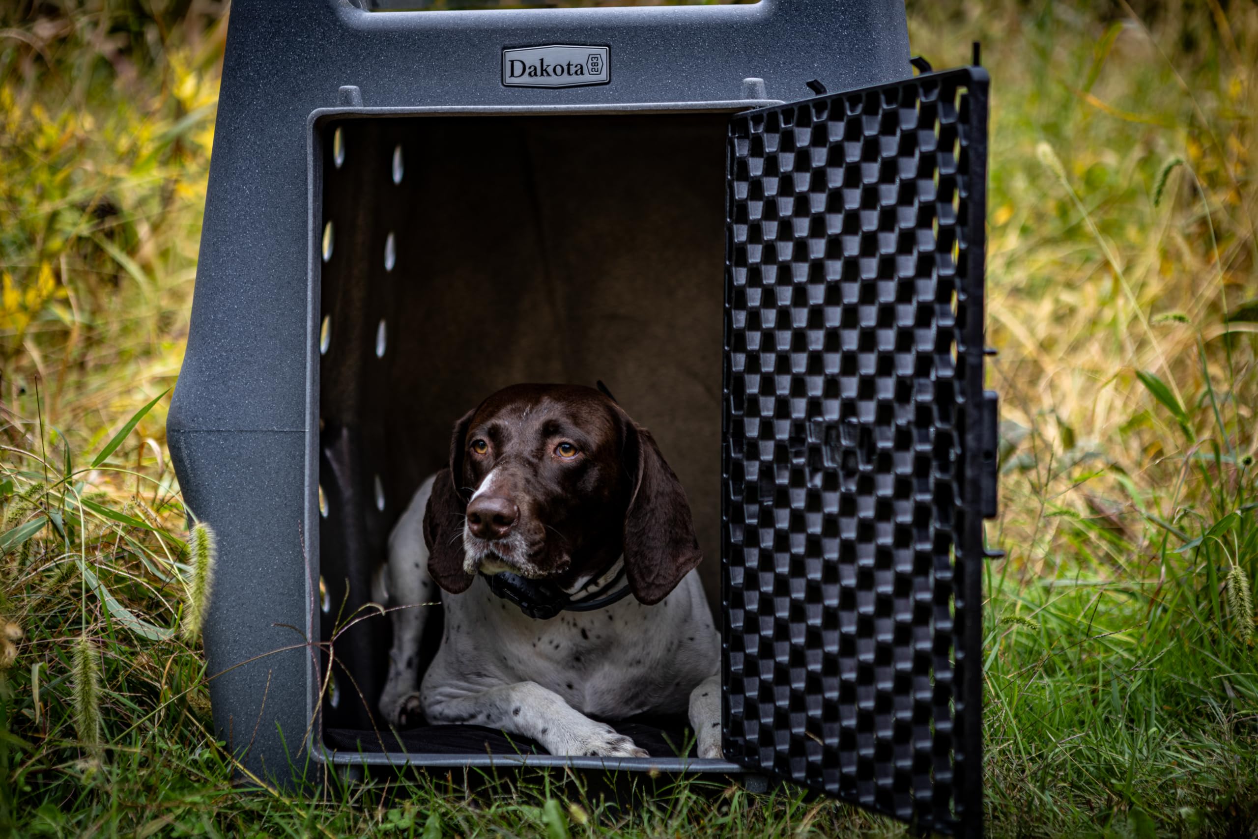 Dakota 283 Canine Rough and Tough Economy Dog Crate w/ Removable Two-Way Door - Heavy Duty Outdoor Kennel for Medium Breed Dogs (Coyote Granite, Intermediate)