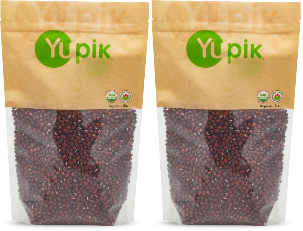 Yupik Organic Adzuki Beans, 2.2 lb (35.2 oz), Non-GMO, Vegan & Gluten-Free, USDA Certified, Kosher, Mildly Nutty Flavour, Ideal for Soups, Stews & Casseroles
