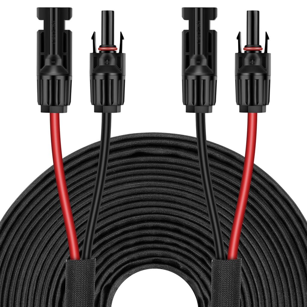 3FT 10AWG Solar Panel Extension Cable with Female and Male Connectors, Solar Cable for Solar Panels, Charge Controllers and Solar Generator (10AWG, 3FT)