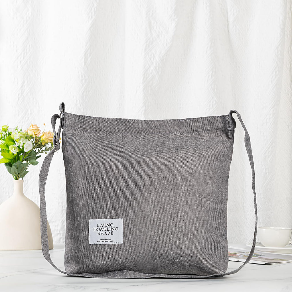 Covelin Women's Retro Large Size Canvas Shoulder Bag Hobo Crossbody Handbag Casual Tote