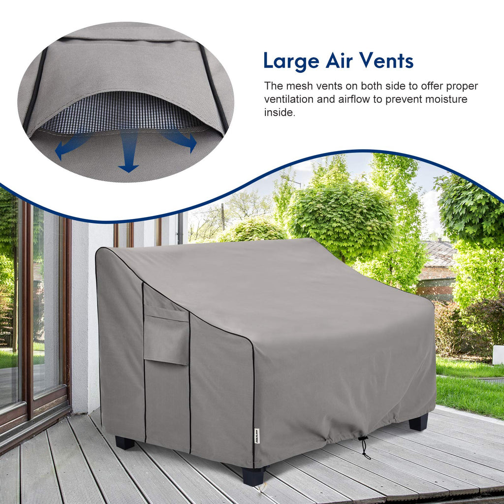 Patio Sofa Cover Waterproof, Heavy Duty 600D Oxford Fabric with UV Protection & Air Vents, Fits 52"W x 35"D x 34"H Inches for Outdoor Couch, Loveseat, Garden Furniture