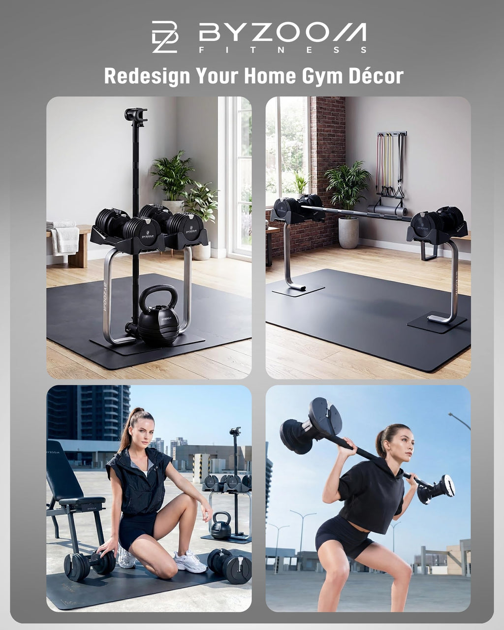 BYZOOM FITNESS Pure Series Adjustable Dumbbell - 12.5/25/27.5/50/55/75lb - ONE UNIT OR PAIR(check QTY before purchase) - 5-in-1/ 10-in-1 / 15-in-1 / 21-in-1 Flexible Hand Weights for Home Apartment Garage Gym, Strength Training & Fitness Workouts, White O