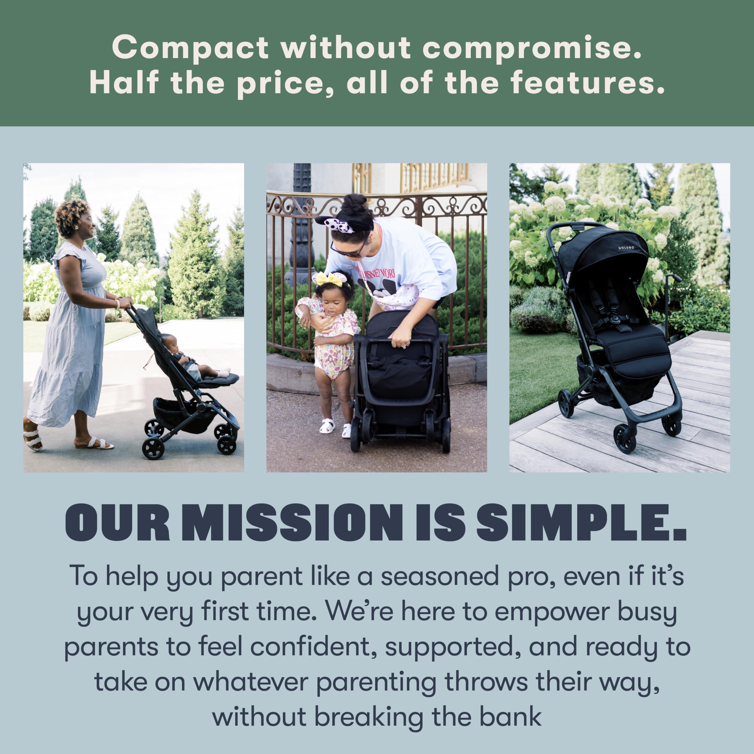 Colugo Compact Stroller+ Lightweight Travel Stroller 16lb, One-Hand Auto-Fold, Multi-Position Recline, for Infants and Toddlers Ages 6 Months to 4 Years, Rain Cover, Backpack and Cup Holder, Black
