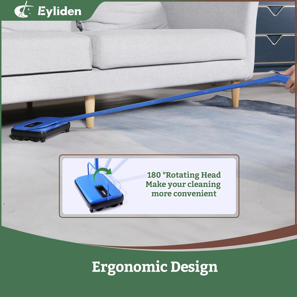 Eyliden Carpet Sweeper, Mini Size Lightweight Hand Push - No Noise, Non-Electric, Easy Manual Sweeping Only for Carpet Cleaning (Black)