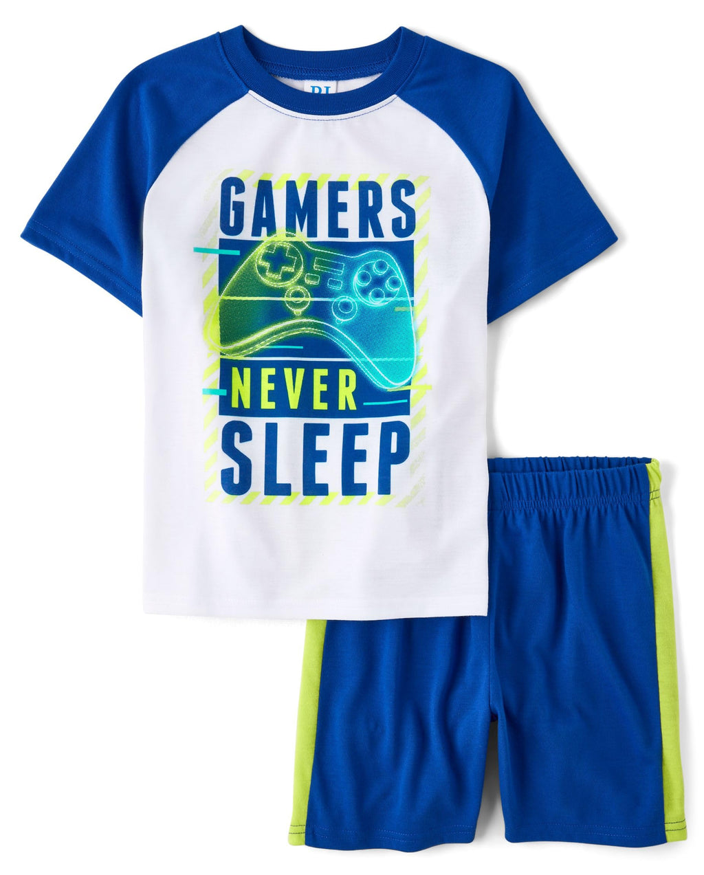 The Children's Place boys Short Sleeve Top and Shorts,2 Piece Pajama Set