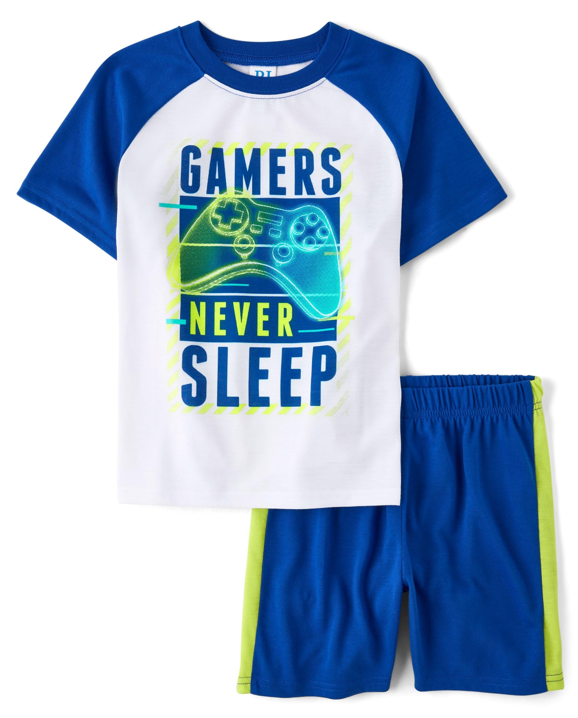 The Children's Place boys Short Sleeve Top and Shorts,2 Piece Pajama Set