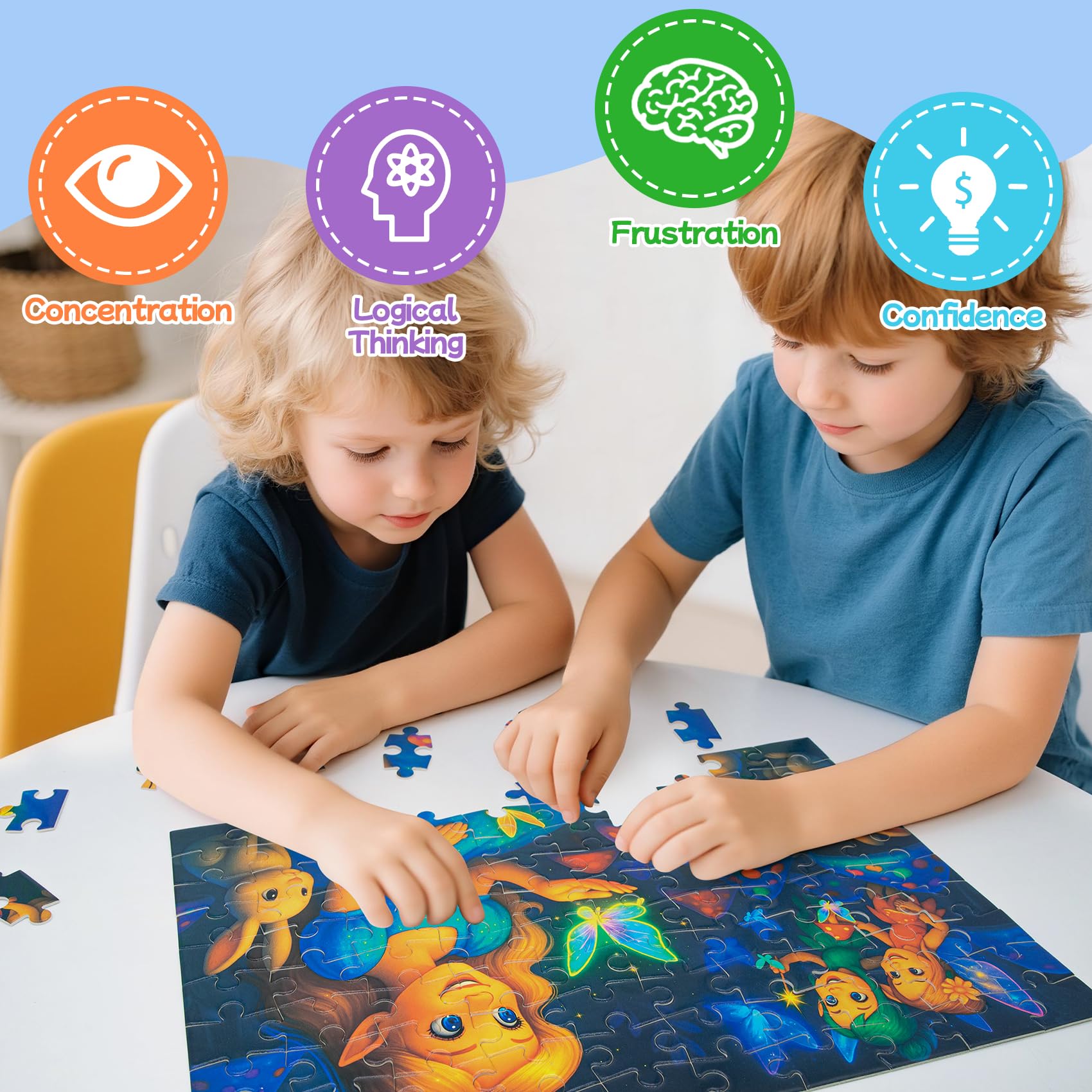 100 Piece Puzzles Rainbow Dinosaur Puzzle for Kids Ages 4-8 8-10, 100 Piece Jigsaw Puzzle for Children Learning Educational Puzzles Toys Birthday Gifts for Girls Boys, Dinosaur