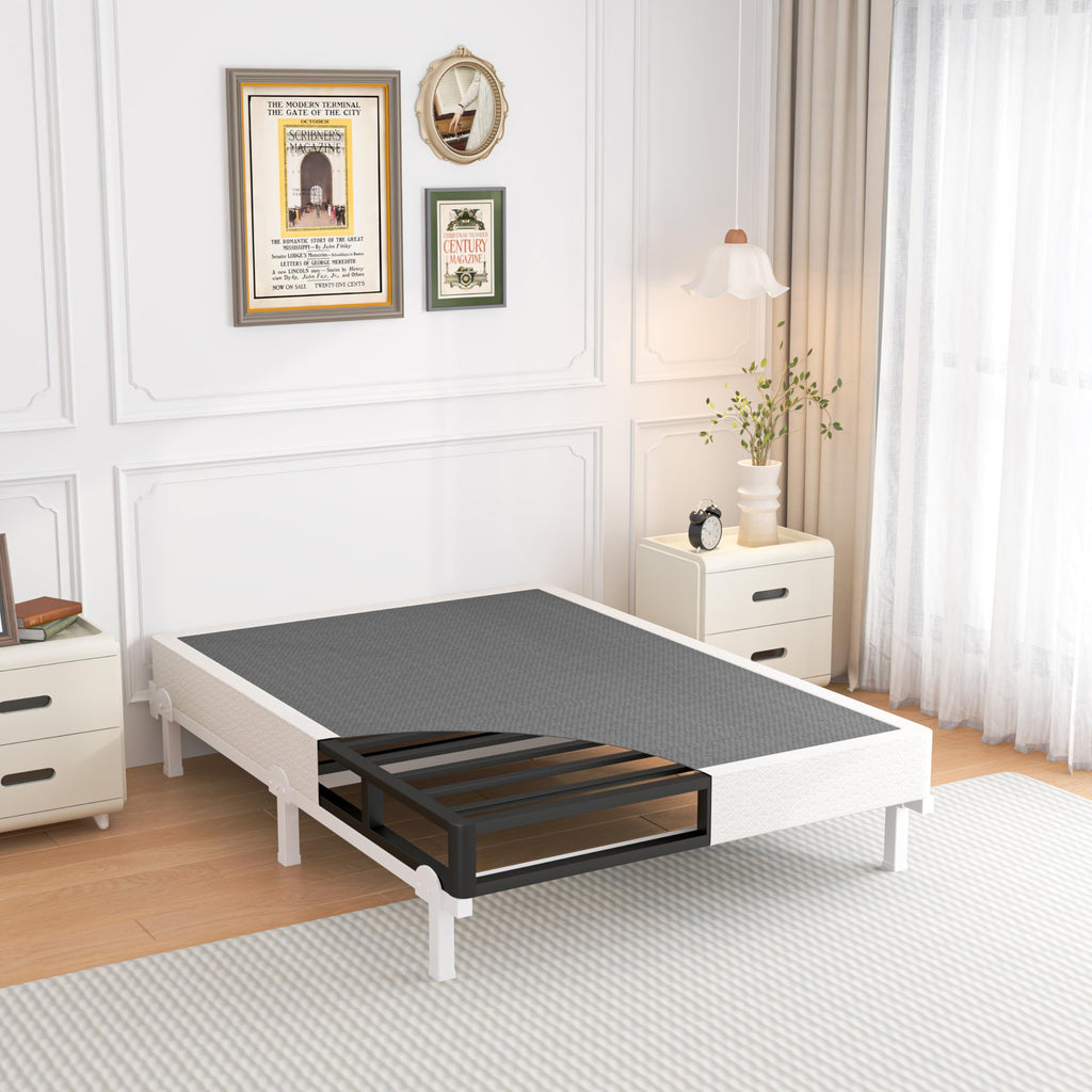 ROIL 10 Inch Twin Box Spring, Heavy Duty Metal Box Spring Mattress Foundation with Fabric Cover, 3500lbs Max Weight Capacity, Easy Assembly, Noise Free, Non-Slip