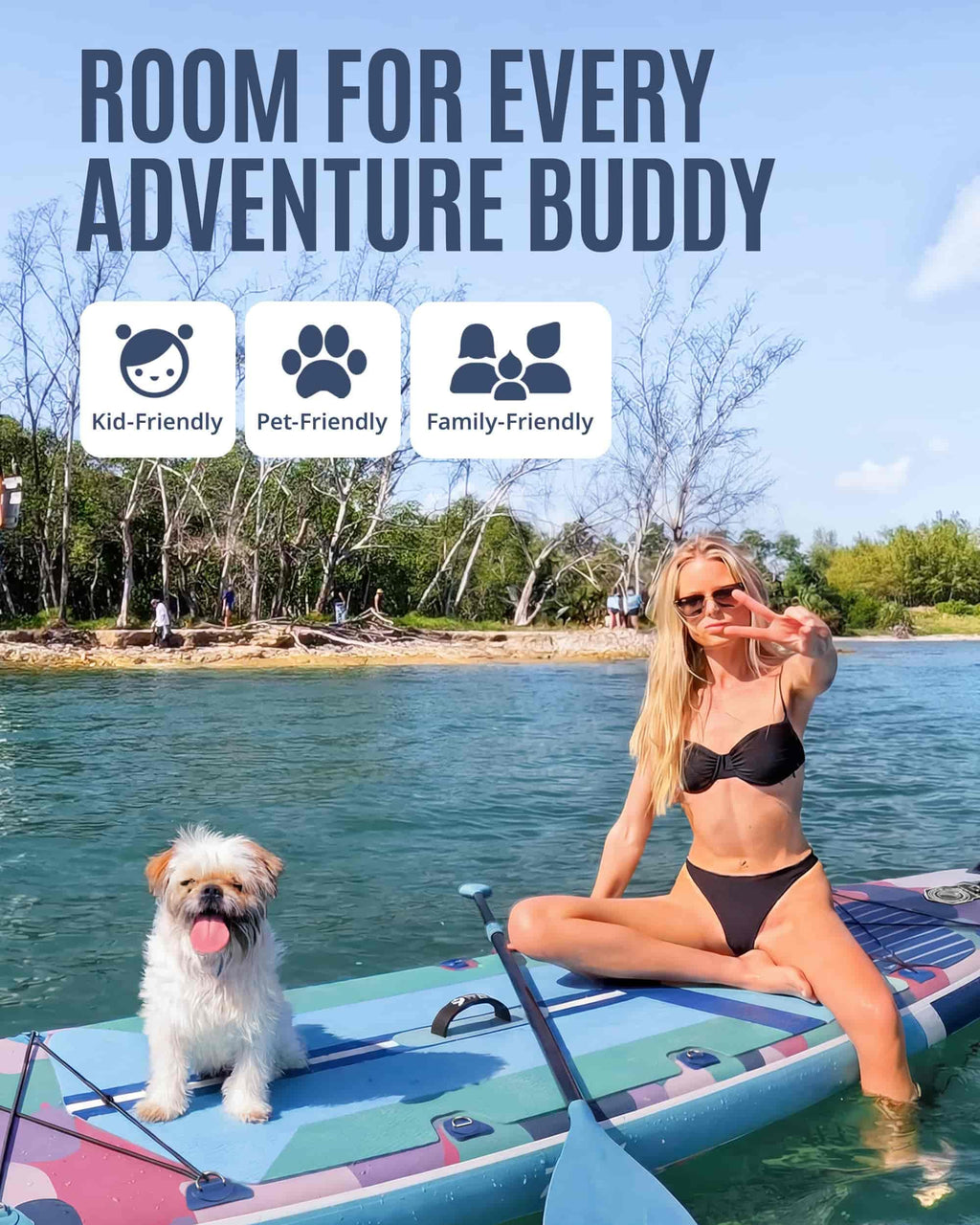 ZLX 11'6"x35" Ultra Wide Inflatable Stand Up Paddle Board | Stable Non-Slip Deck Pad, Unique Fin System, Premium SUP Accessories & Backpack - Upgraded Pump for Adults, All Skill Levels